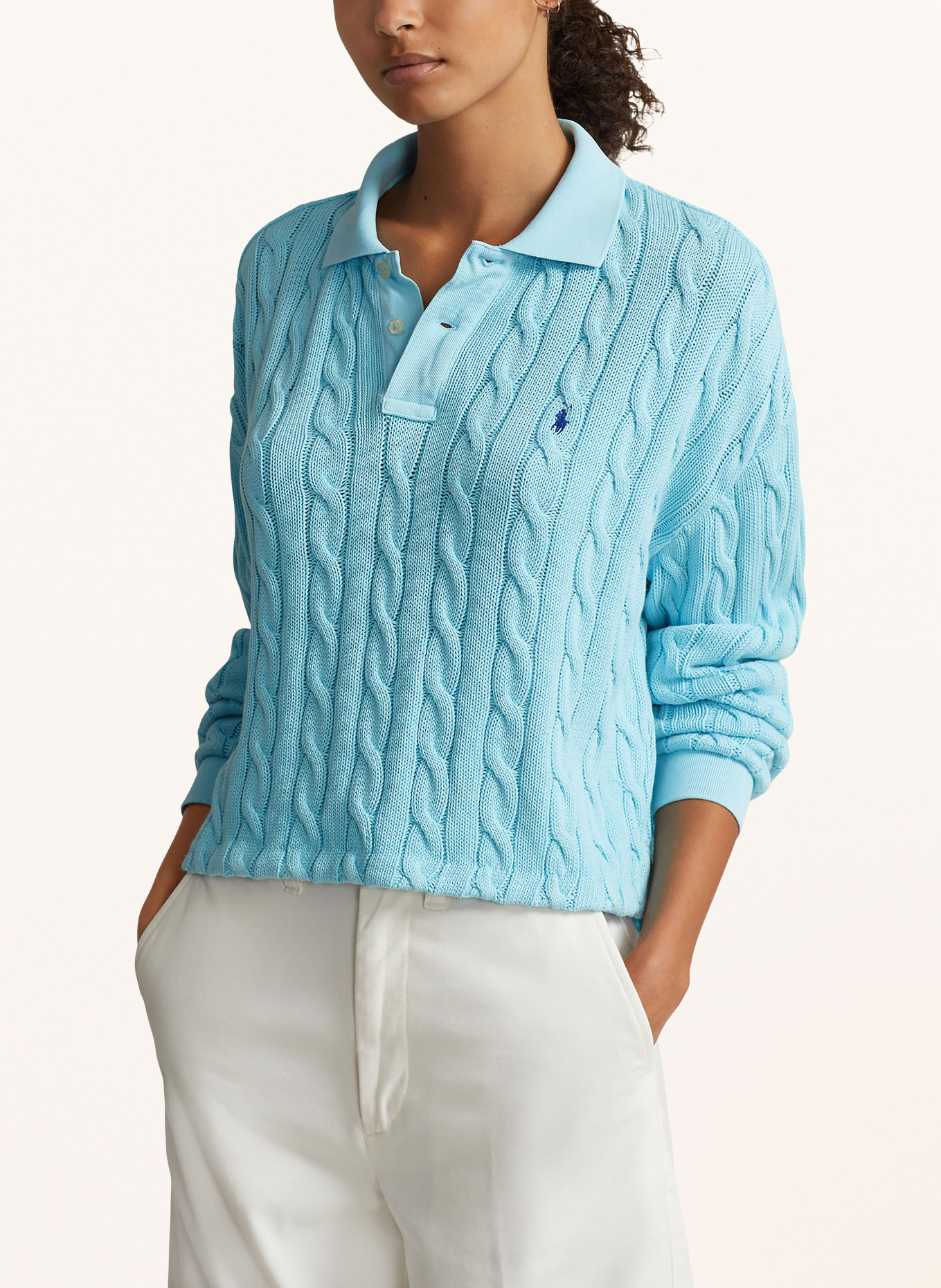 POLO RALPH LAUREN Knitted polo shirt, Color: TURQUOISE (Image 4)