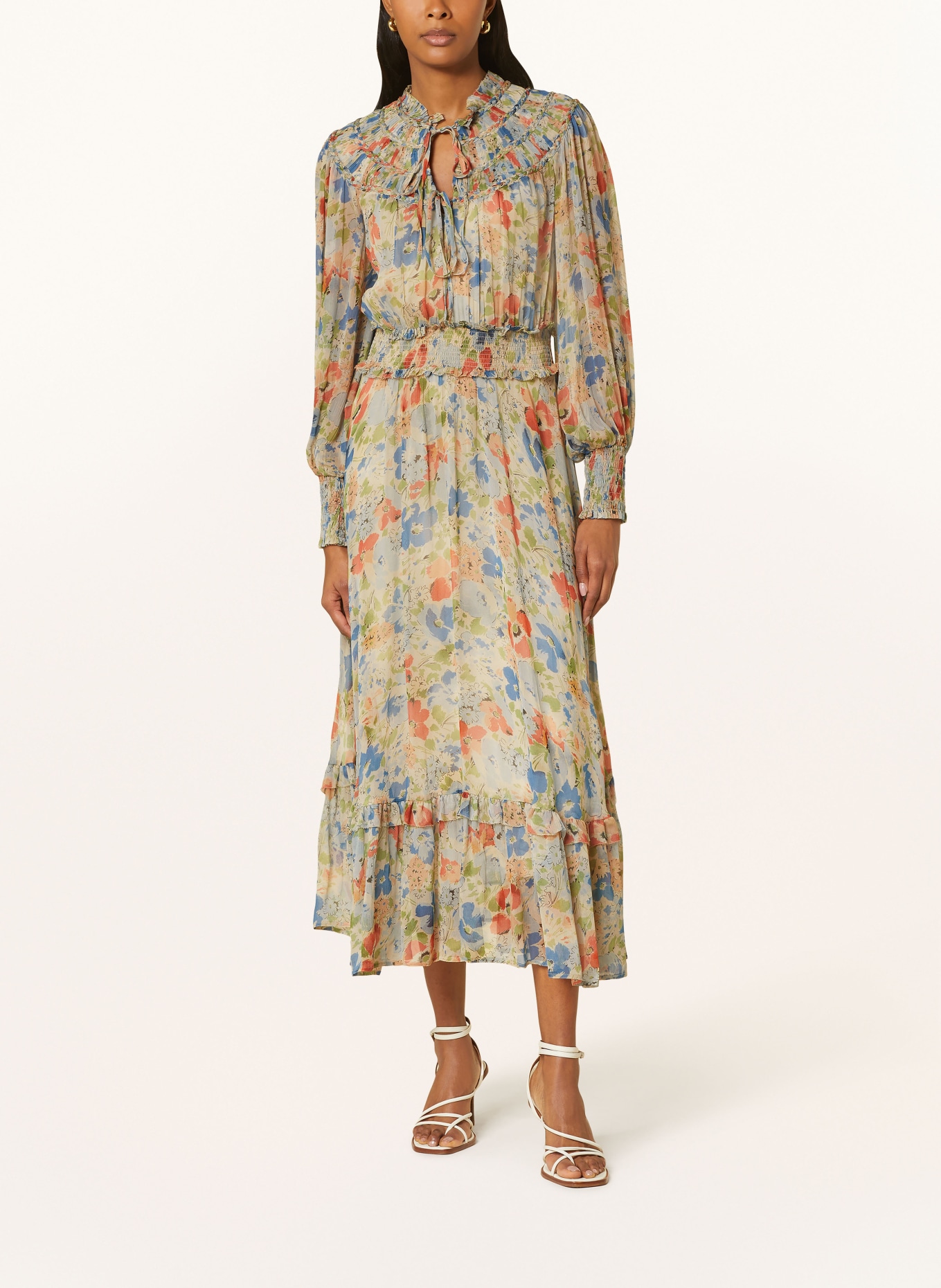 POLO RALPH LAUREN Kleid mit Rüschen, Farbe: BLAU/ GRÜN/ ORANGE (Bild 2)