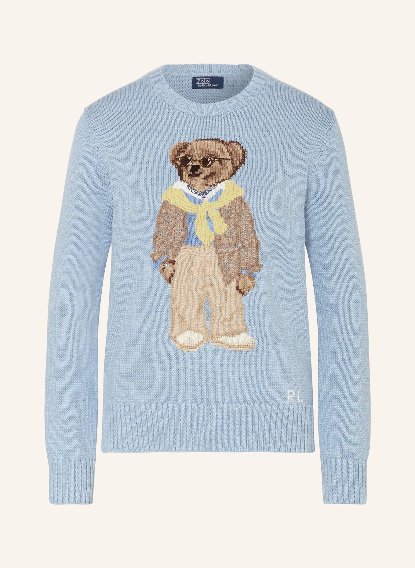 POLO RALPH LAUREN Sweater, Color: LIGHT BLUE/ BROWN/ YELLOW (Image 1)