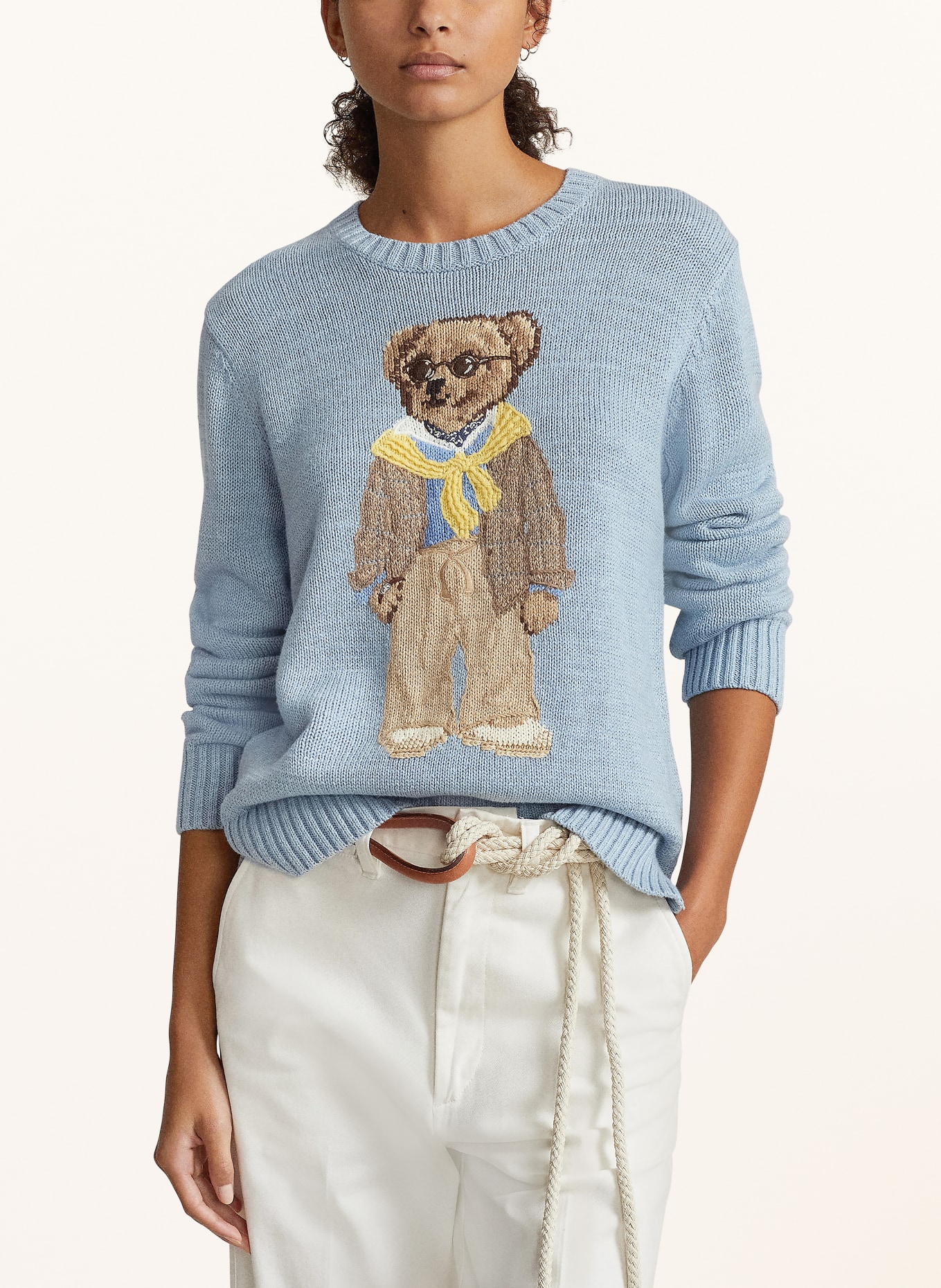 POLO RALPH LAUREN Sweater, Color: LIGHT BLUE/ BROWN/ YELLOW (Image 4)