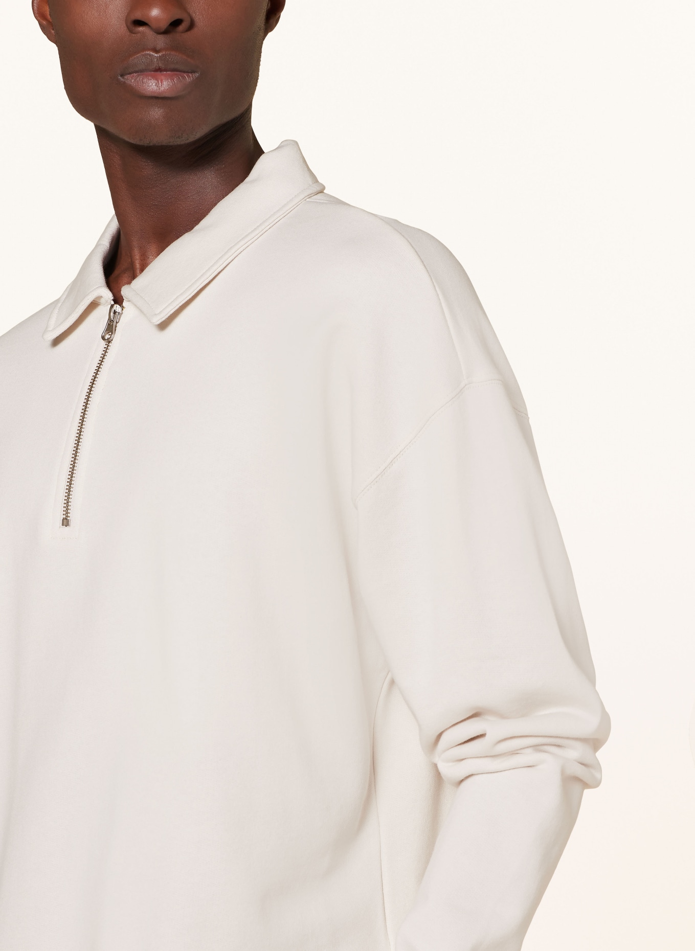 Beige half zip sweater deals