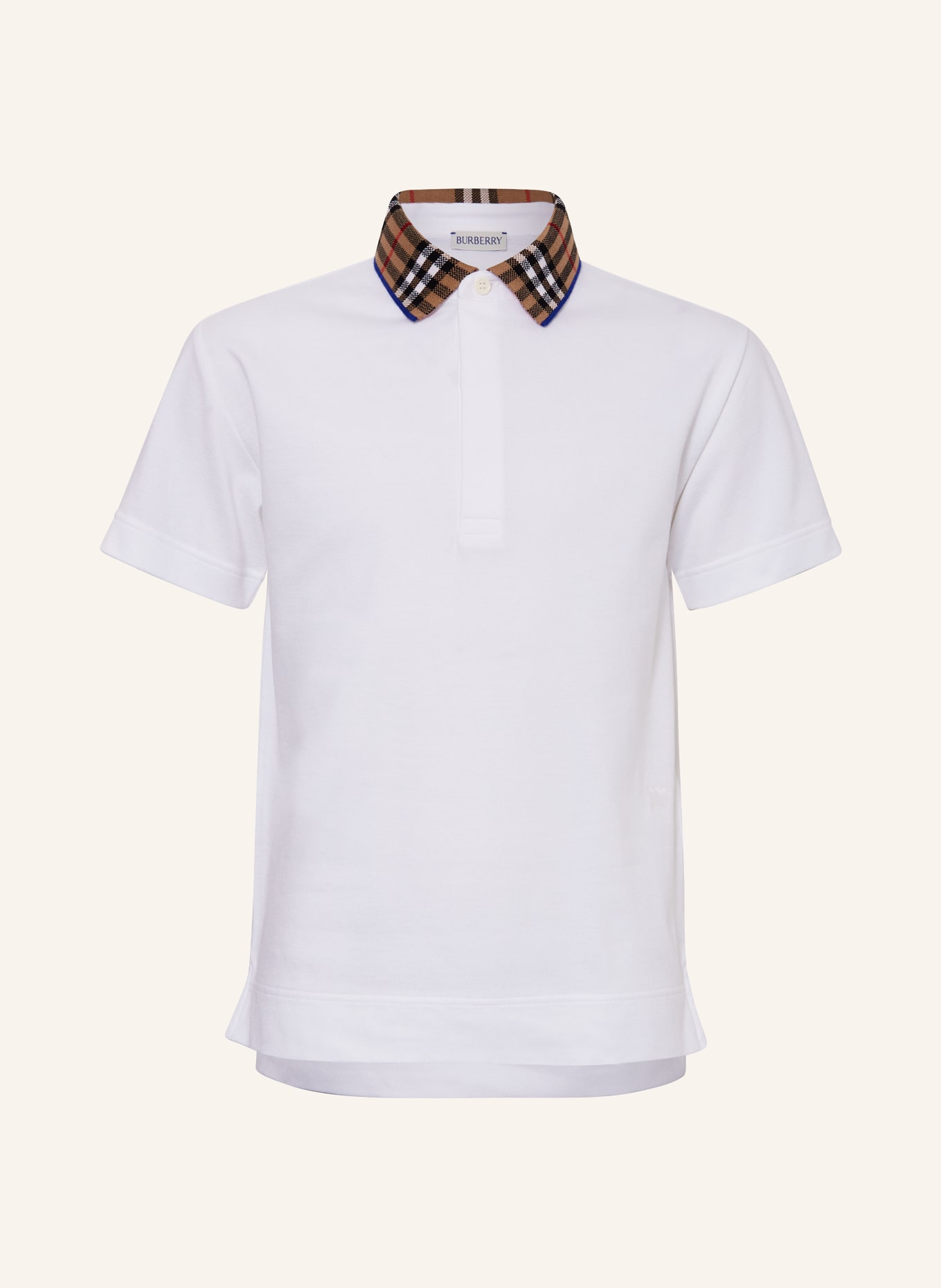 BURBERRY Piqué-Poloshirt, Farbe: WEISS/ BEIGE/ SCHWARZ (Bild 1)