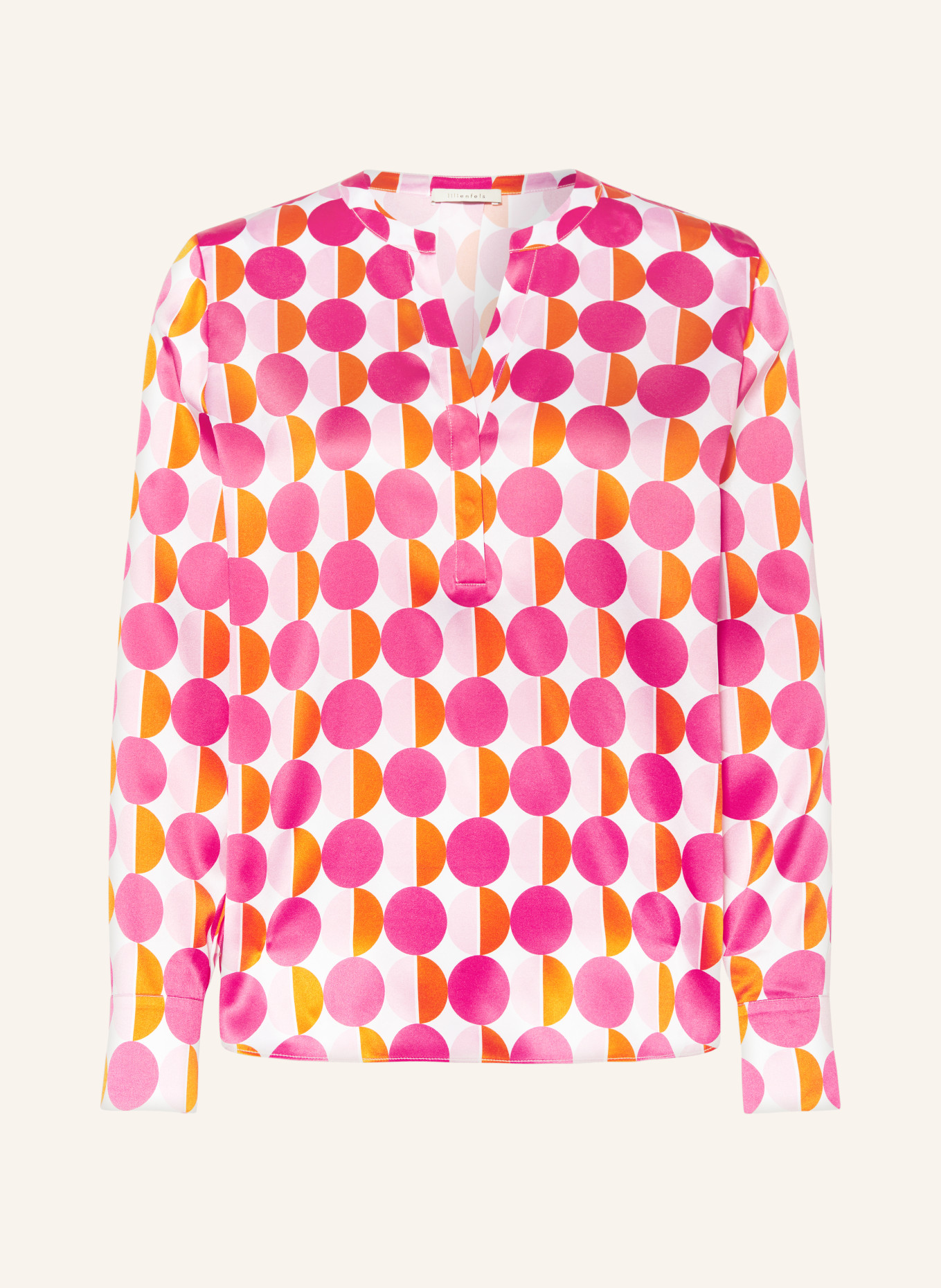 lilienfels Shirt blouse in silk, Color: PINK/ ORANGE/ PINK (Image 1)