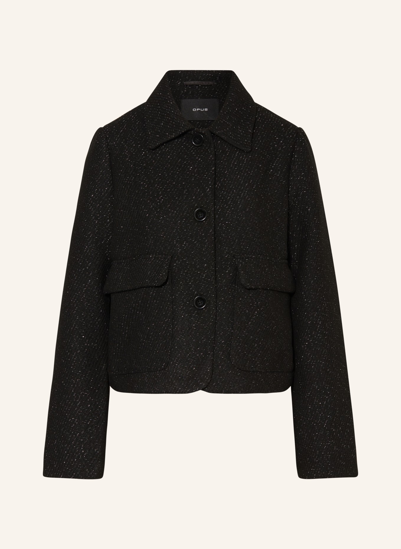 OPUS Jacket HIDEKI with glitter thread, Color: BLACK/ SILVER (Image 1)