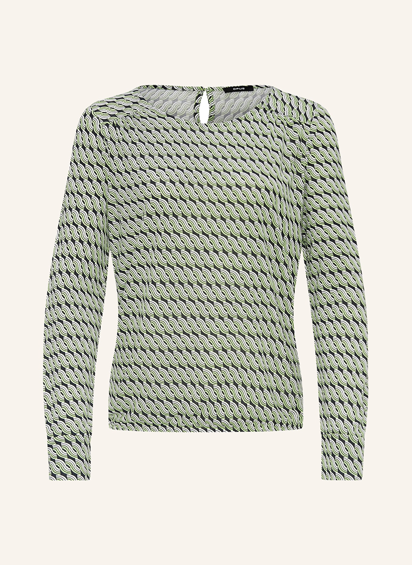 OPUS Long sleeve shirt SUTHA, Color: BLACK/ WHITE/ LIGHT GREEN (Image 1)