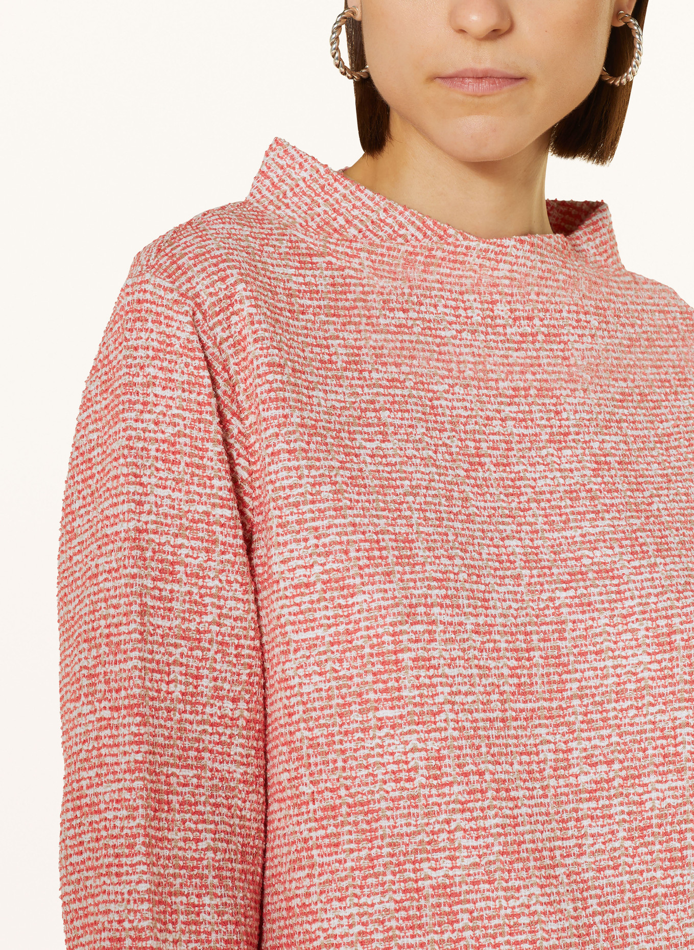 OPUS Sweatshirt GUPONNA with 3/4 sleeves, Color: LIGHT RED/ WHITE/ BROWN (Image 4)