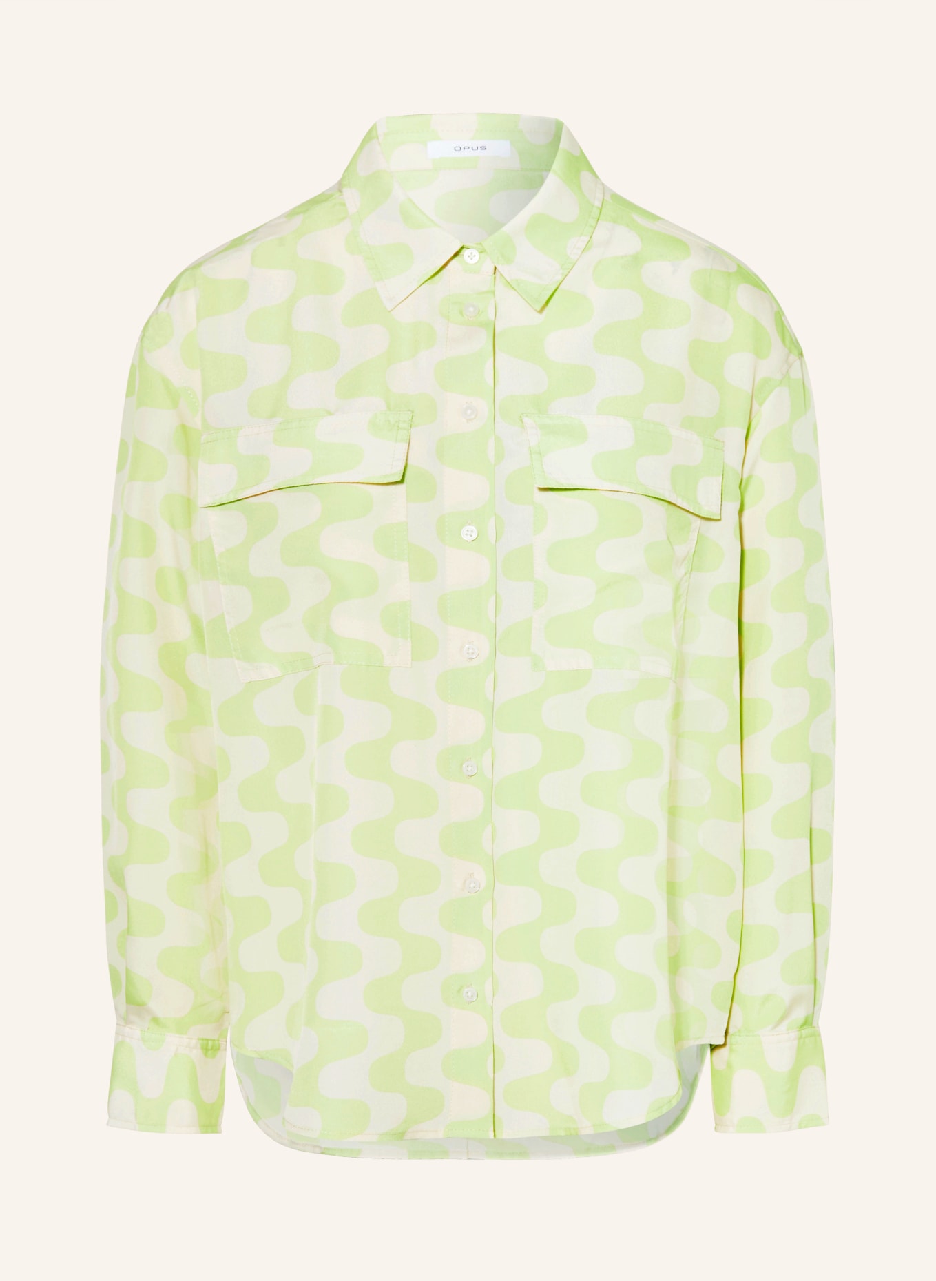 OPUS Shirt blouse FRIDAMI, Color: LIGHT GREEN/ CREAM (Image 1)