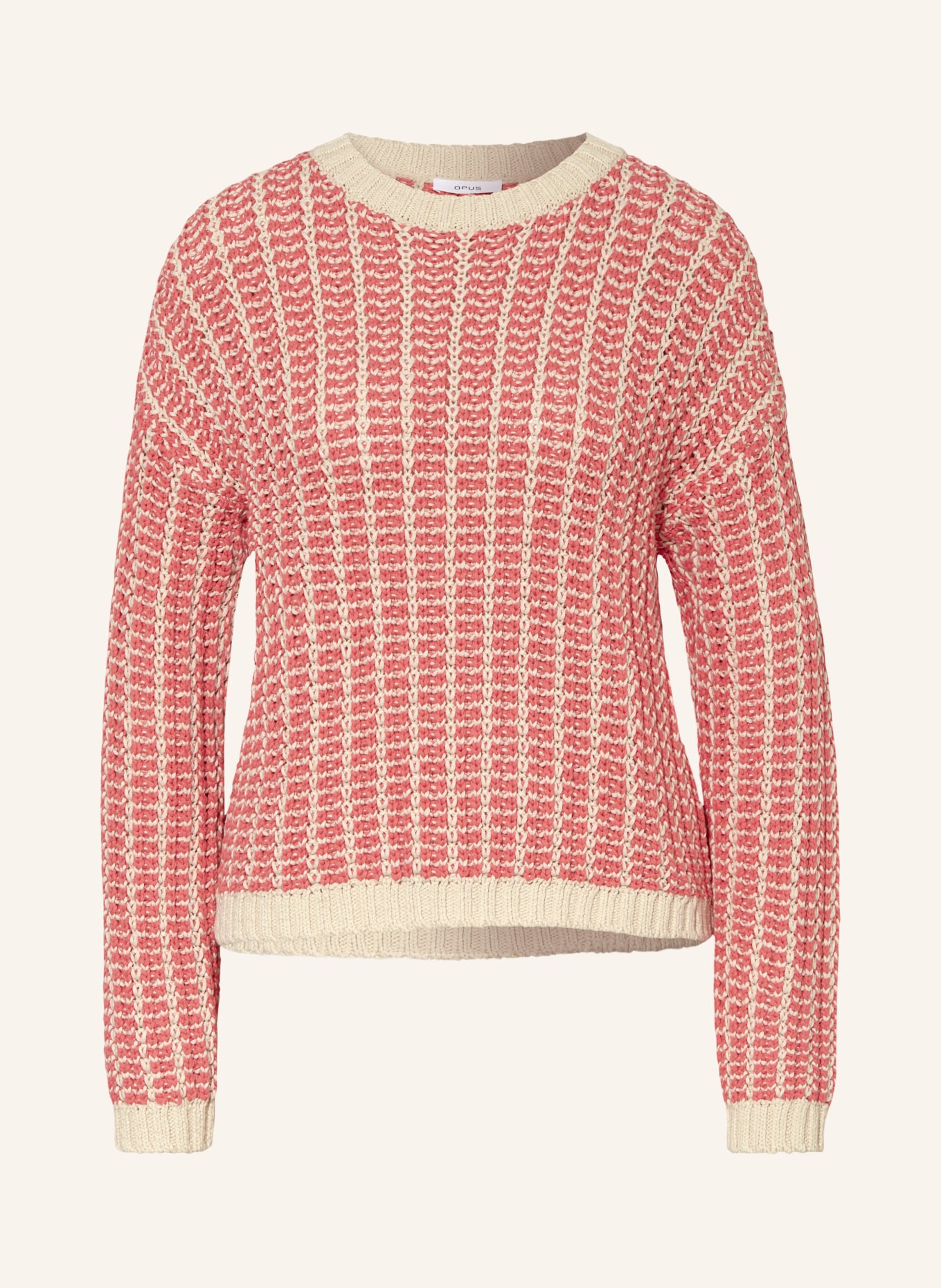 OPUS Sweater PIPINA, Color: LIGHT RED/ BEIGE (Image 1)