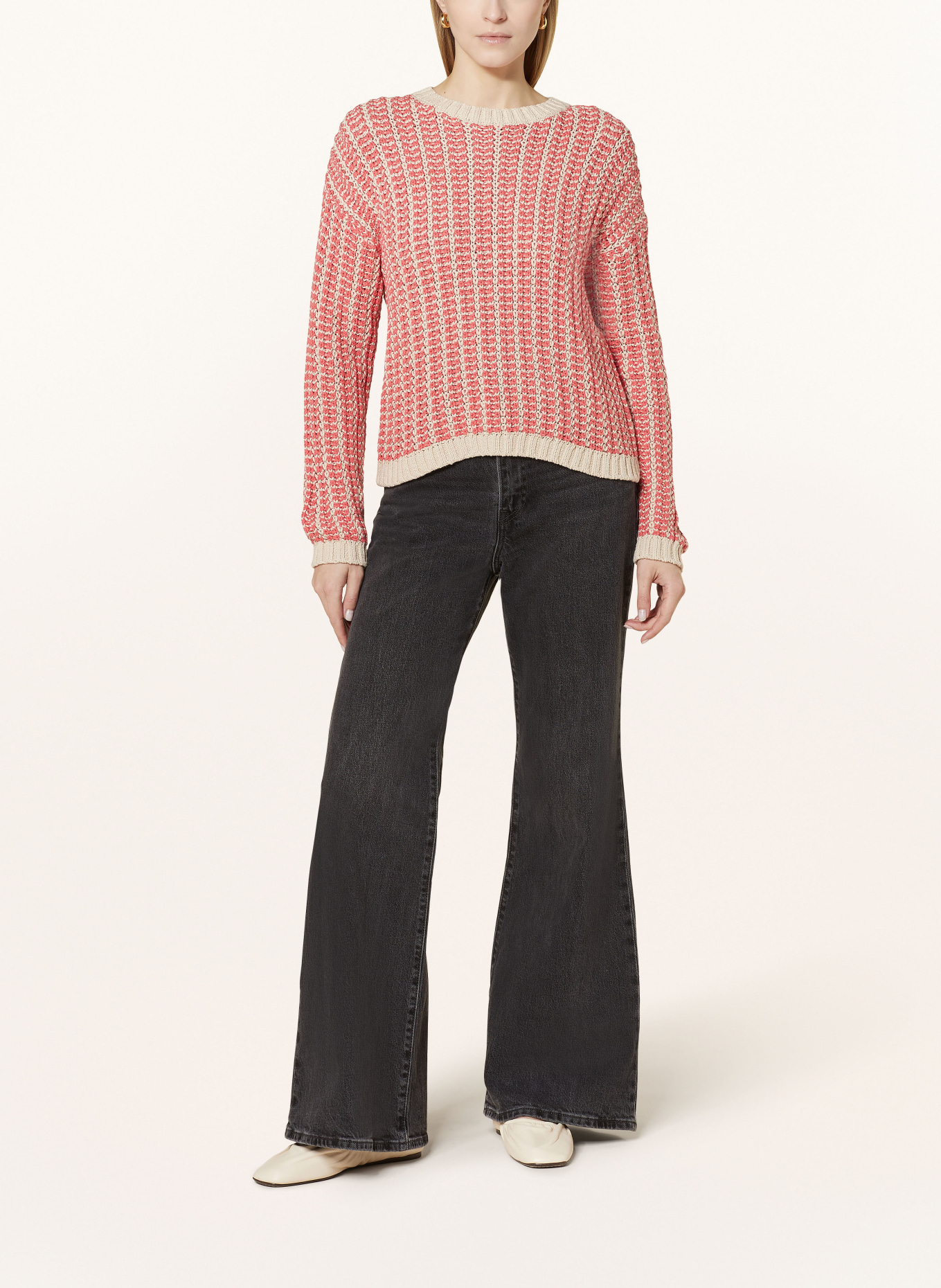 OPUS Sweater PIPINA, Color: LIGHT RED/ BEIGE (Image 2)