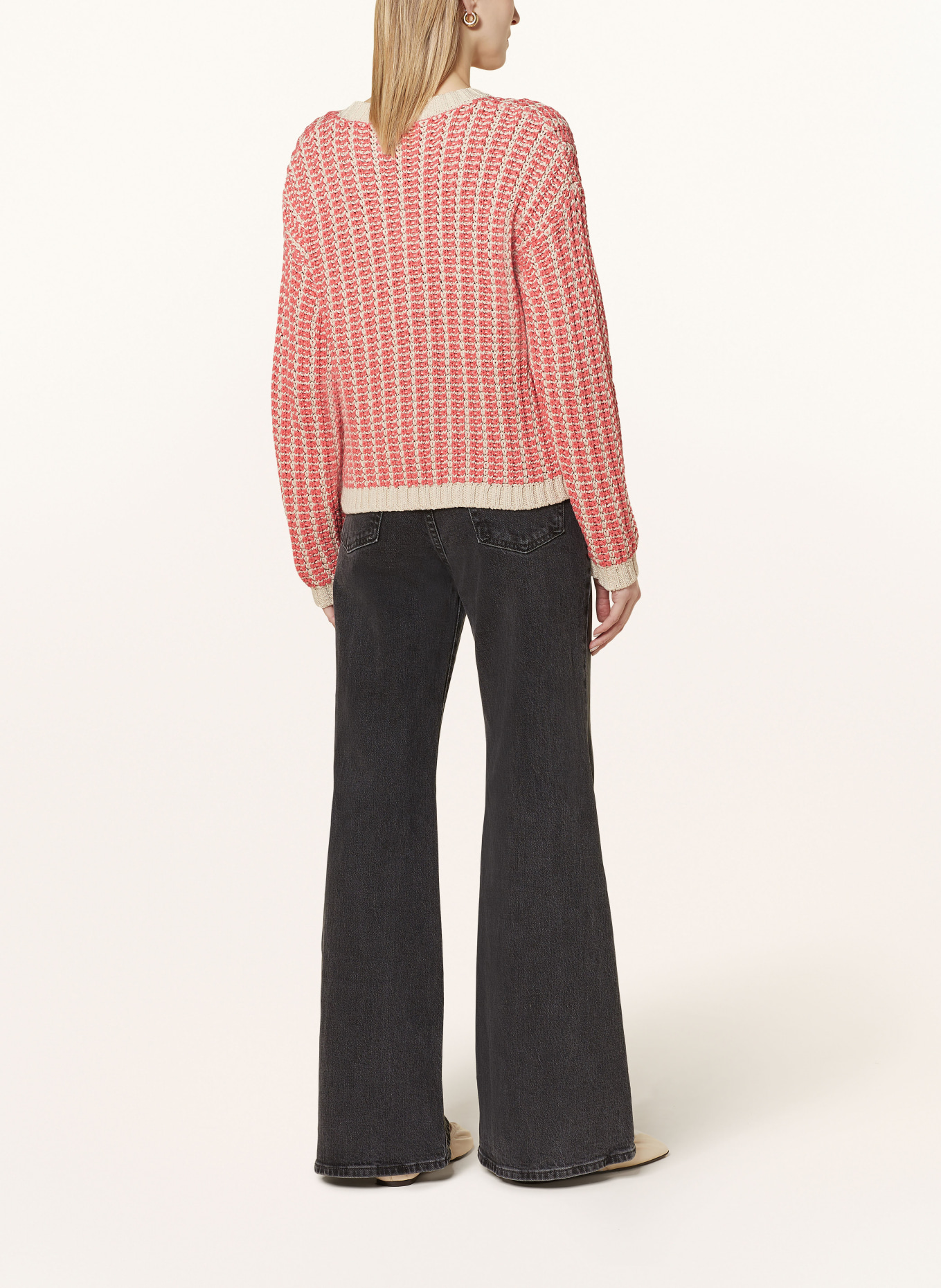OPUS Sweater PIPINA, Color: LIGHT RED/ BEIGE (Image 3)