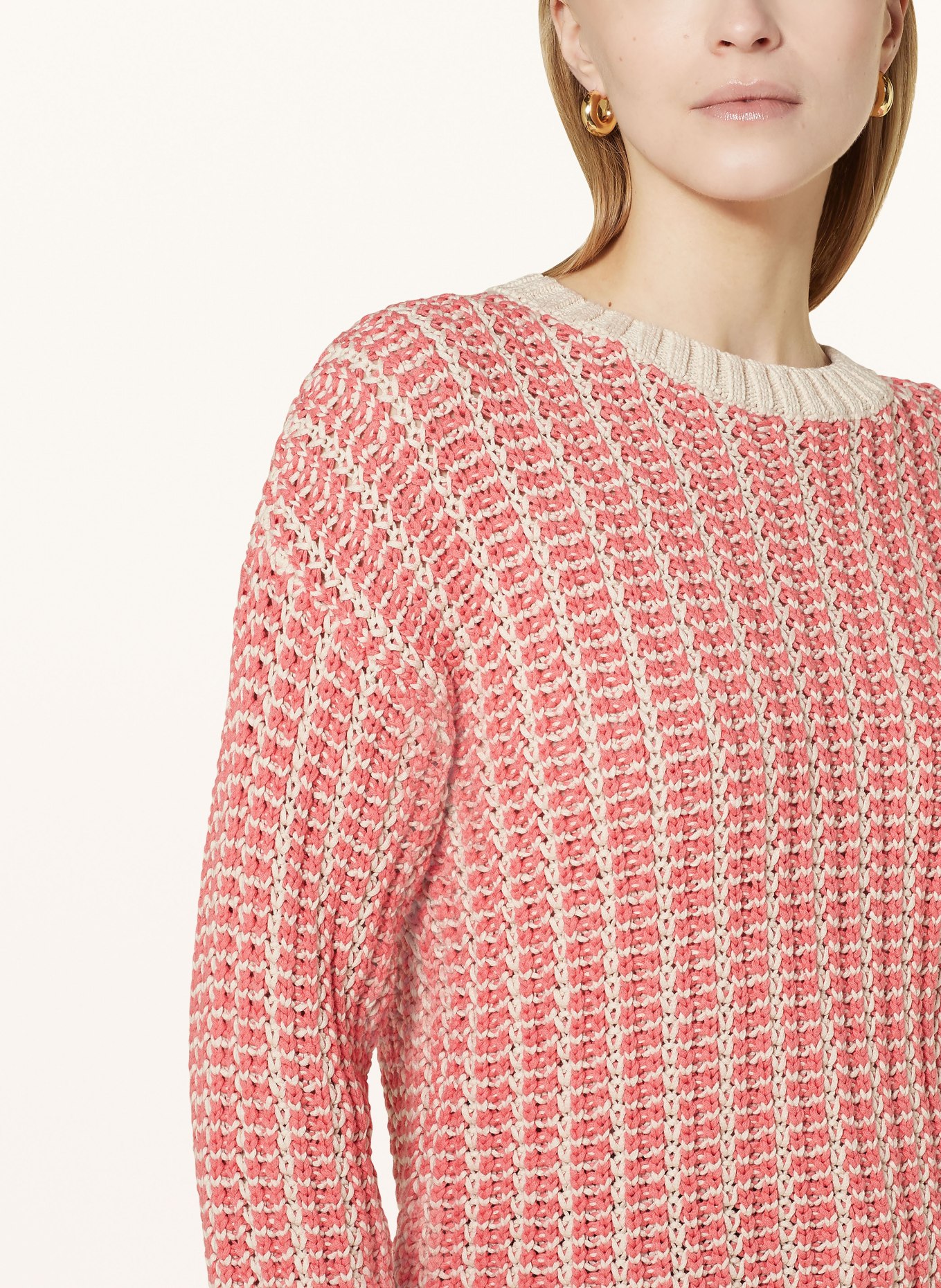 OPUS Sweater PIPINA, Color: LIGHT RED/ BEIGE (Image 4)