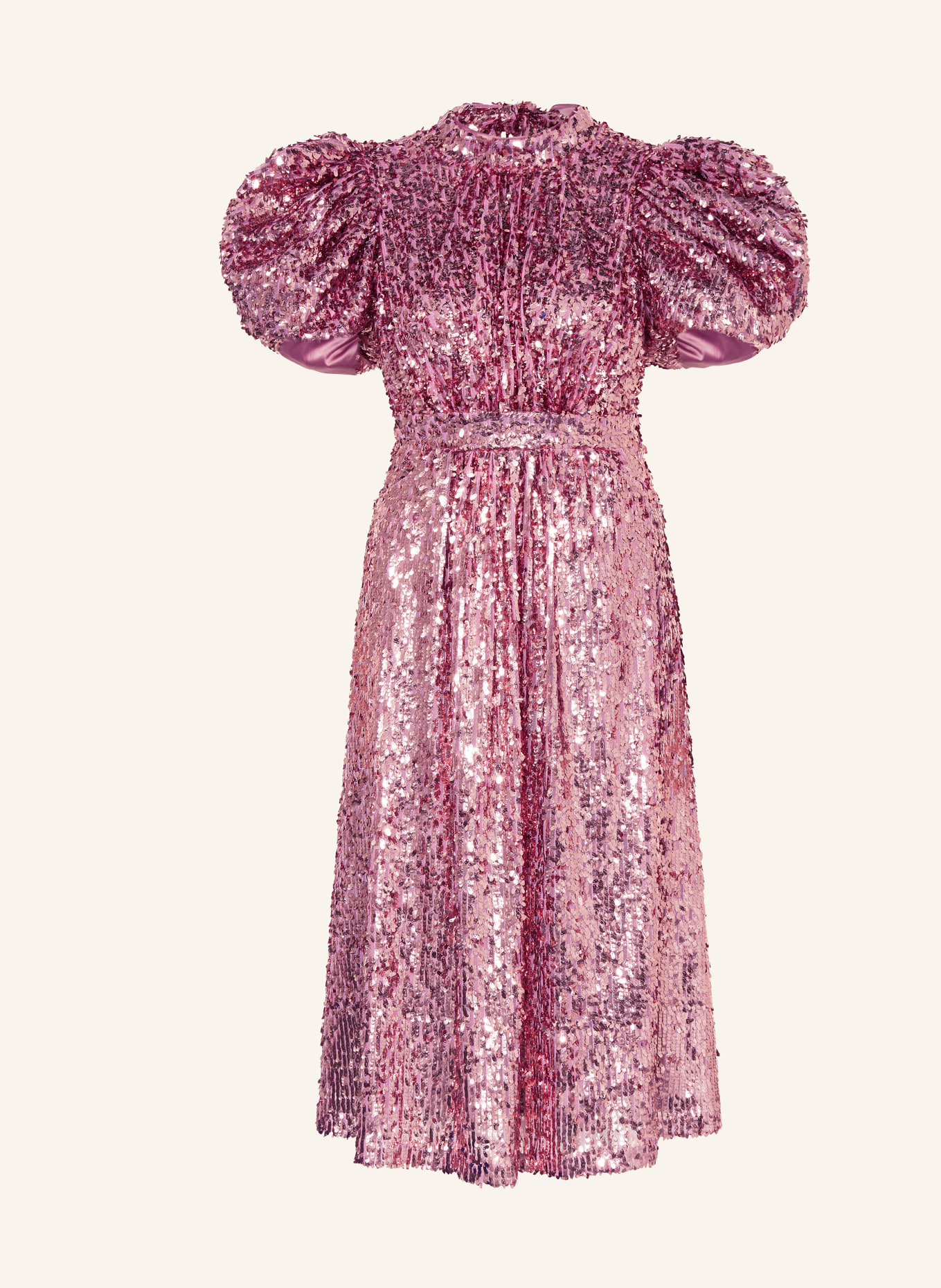 ROTATE Kleid mit Cut-out und Pailletten, Farbe: PINK (Bild 1)
