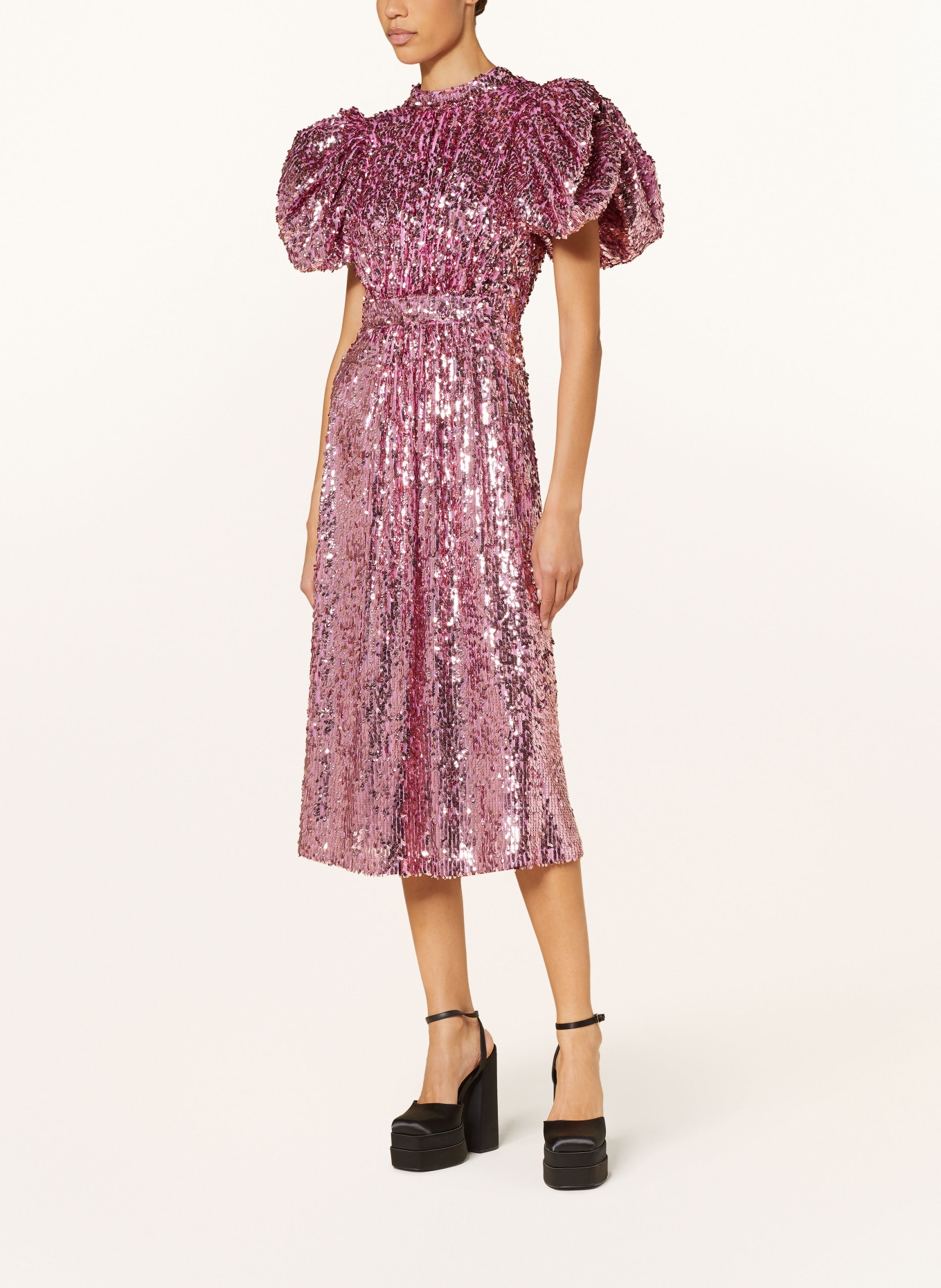 ROTATE Kleid mit Cut-out und Pailletten, Farbe: PINK (Bild 2)