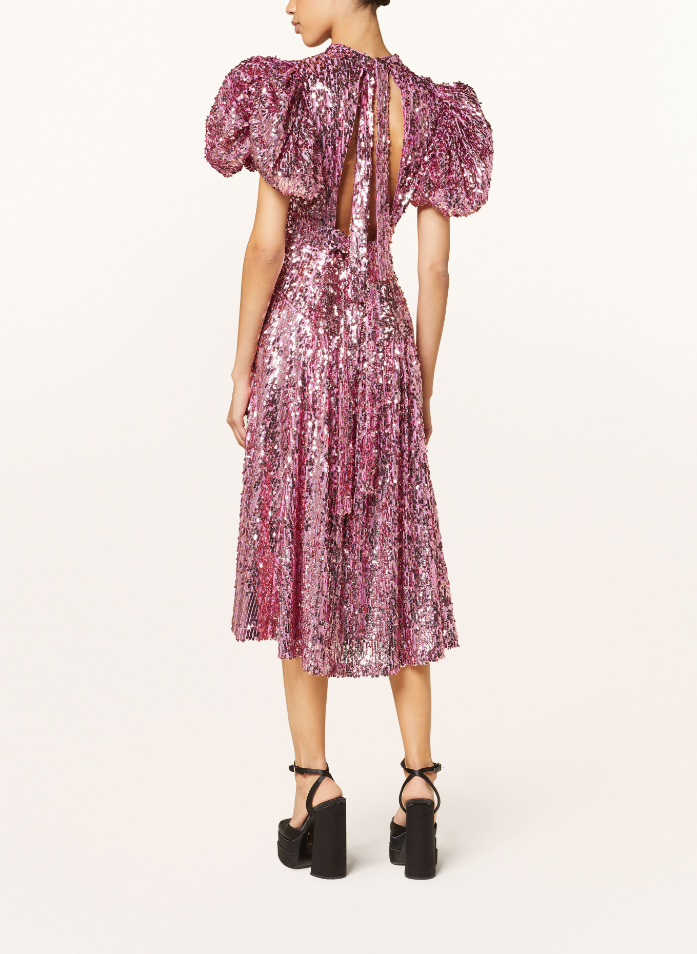 ROTATE Kleid mit Cut-out und Pailletten, Farbe: PINK (Bild 3)