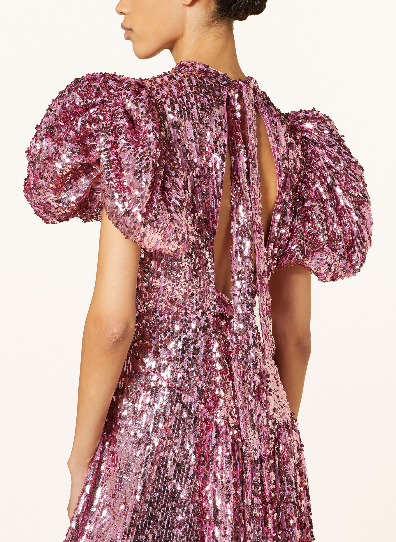 ROTATE Kleid mit Cut-out und Pailletten, Farbe: PINK (Bild 4)