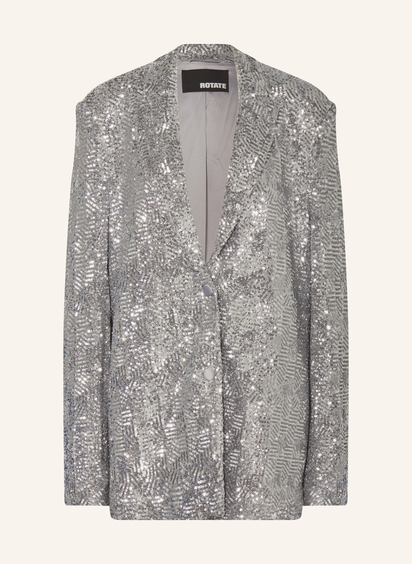 ROTATE Oversized blazer with sequins, Color: SILVER (Image 1)