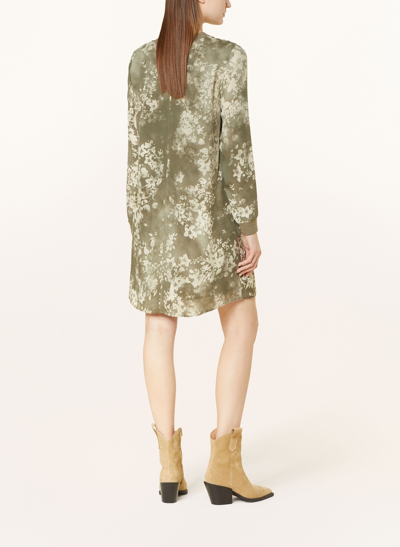 Marc O'Polo Dress in mixed materials, Color: OLIVE/ ECRU (Image 3)