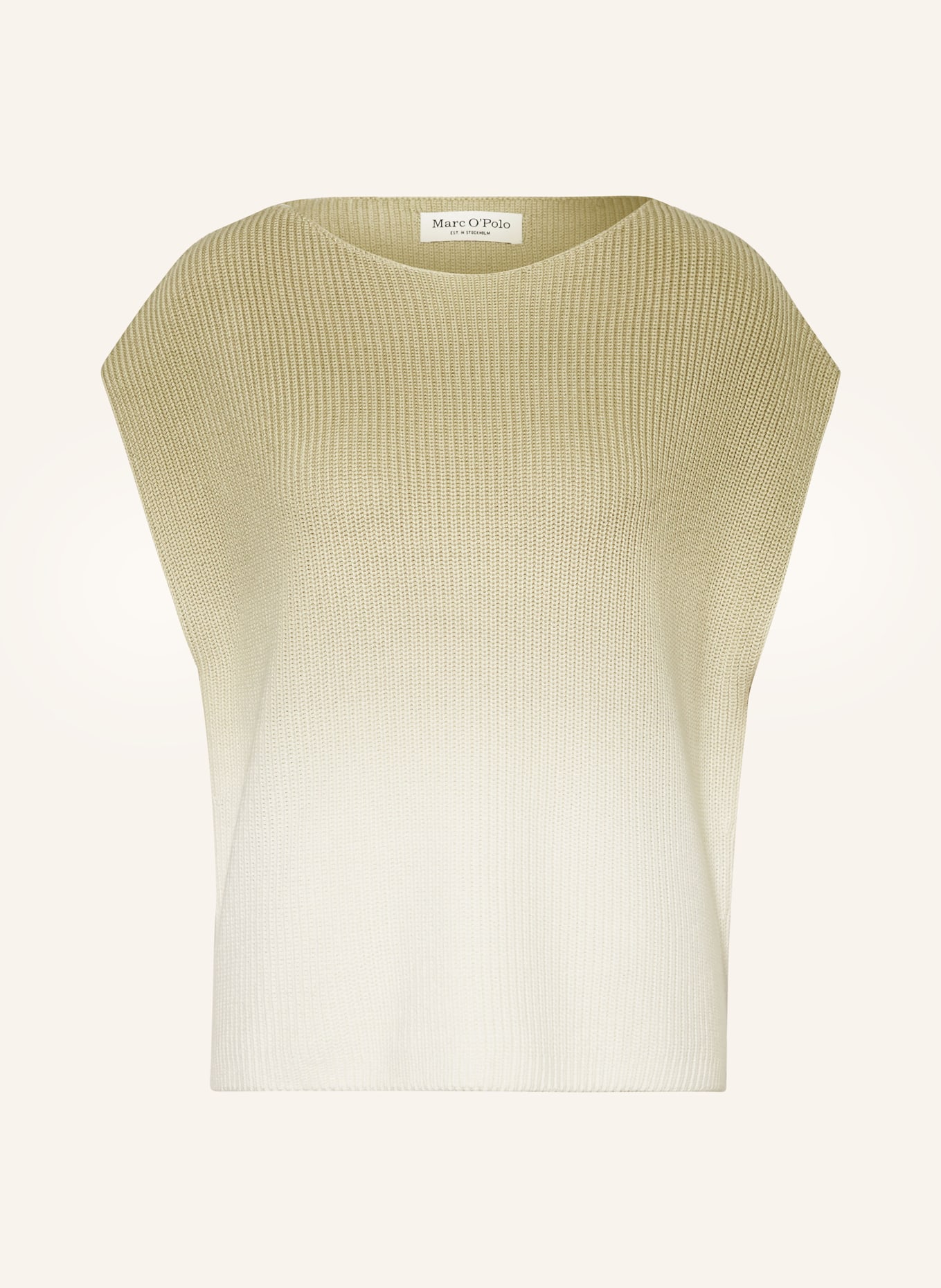 Marc O'Polo Sweater vest, Color: LIGHT GREEN/ CREAM (Image 1)