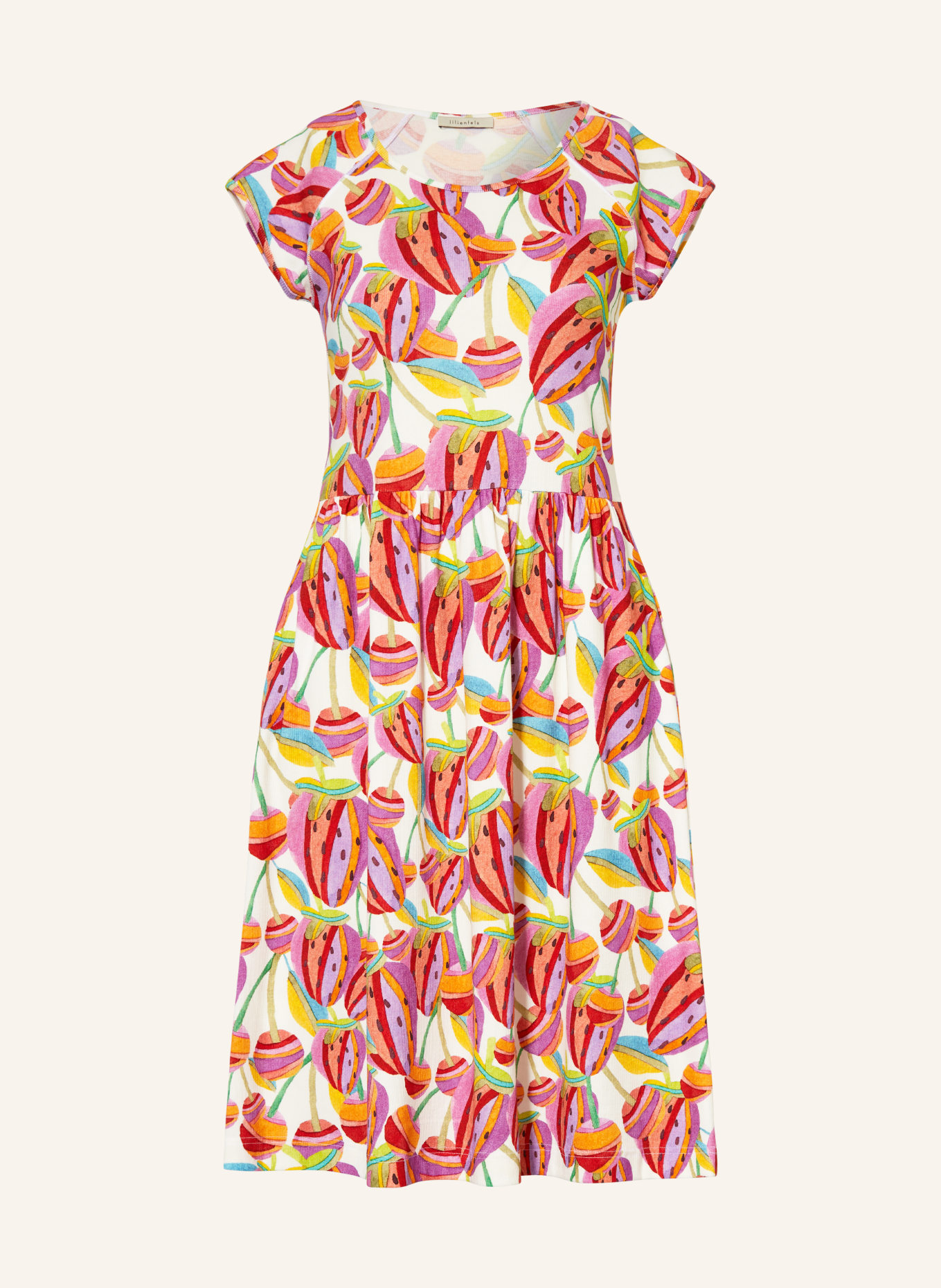 lilienfels Dress, Color: WHITE/ PURPLE/ GREEN (Image 1)