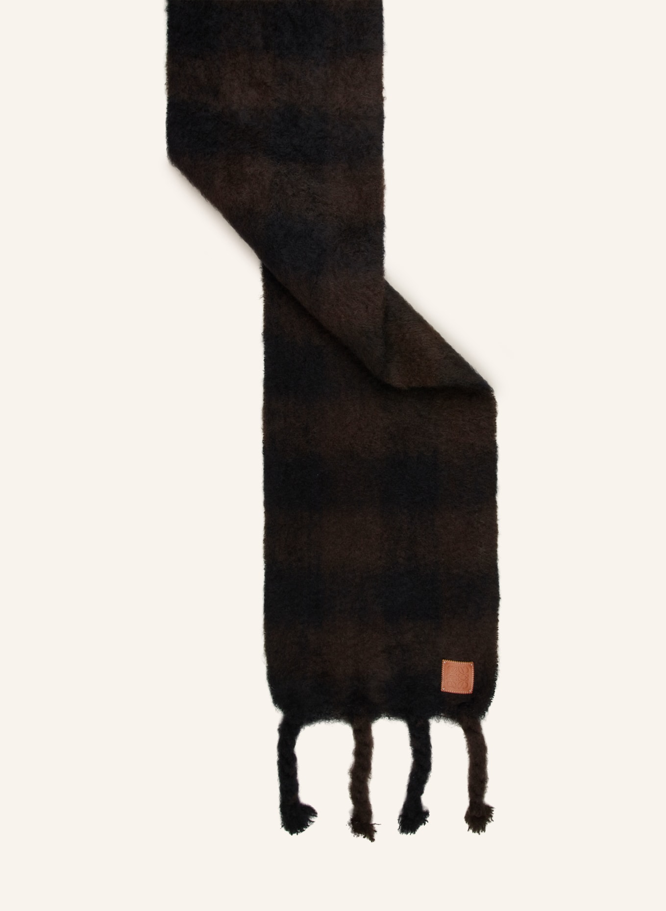 LOEWE Mohair scarf, Color: DARK BROWN/ BROWN (Image 2)