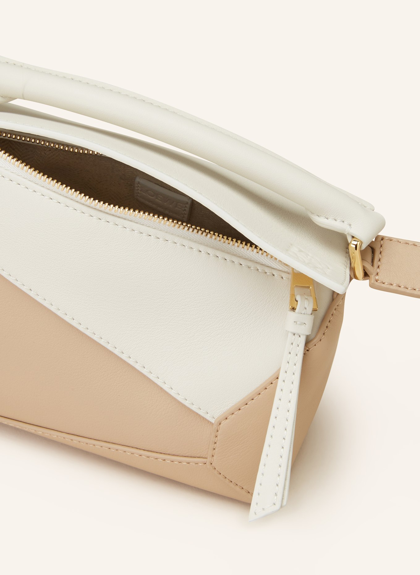 LOEWE Crossbody bag PUZZLE EDGE MINI, Color: WHITE/ BEIGE (Image 3)