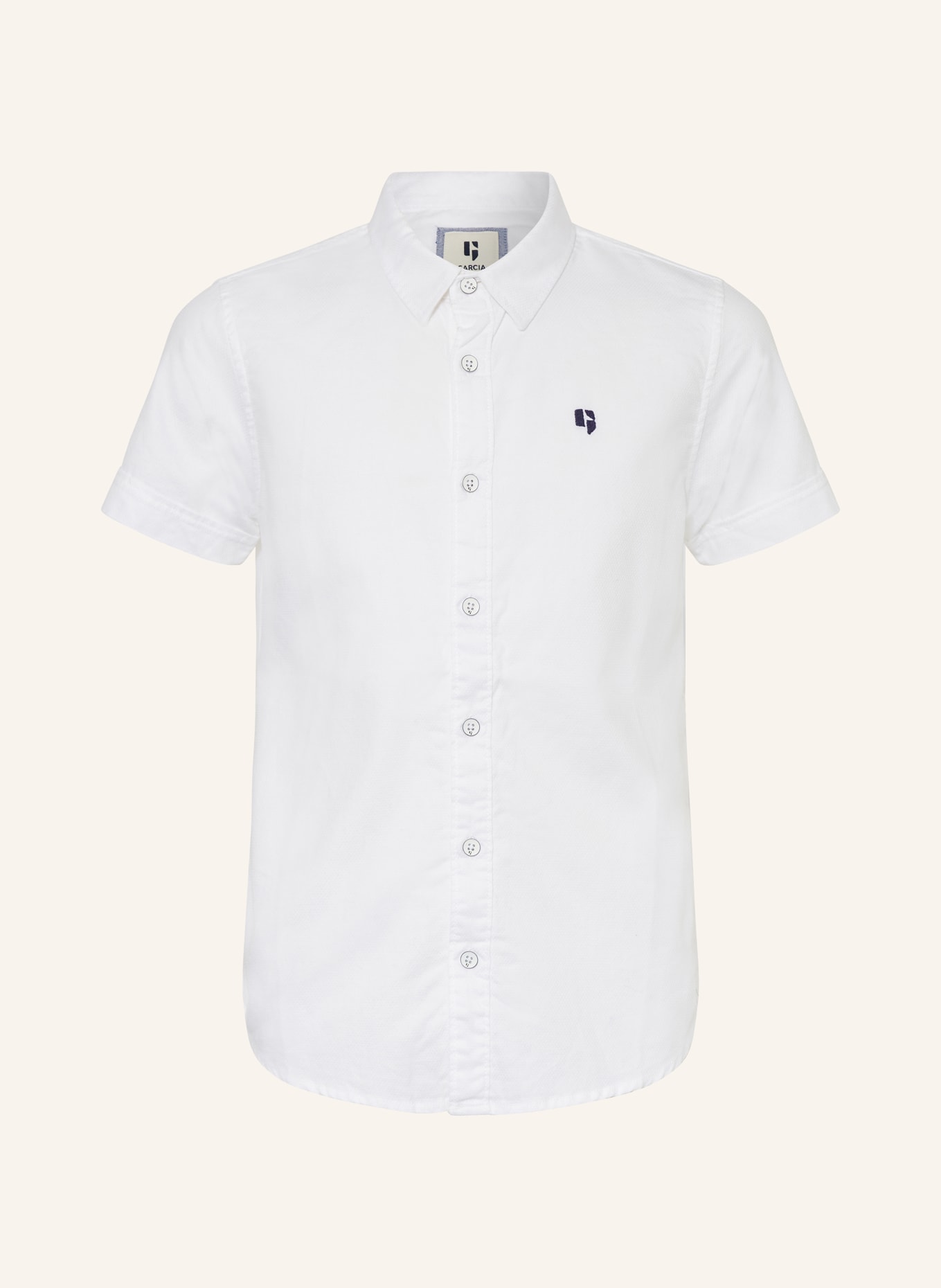 GARCIA Kurzarm-Hemd aus Piqué, Farbe: WEISS (Bild 1)