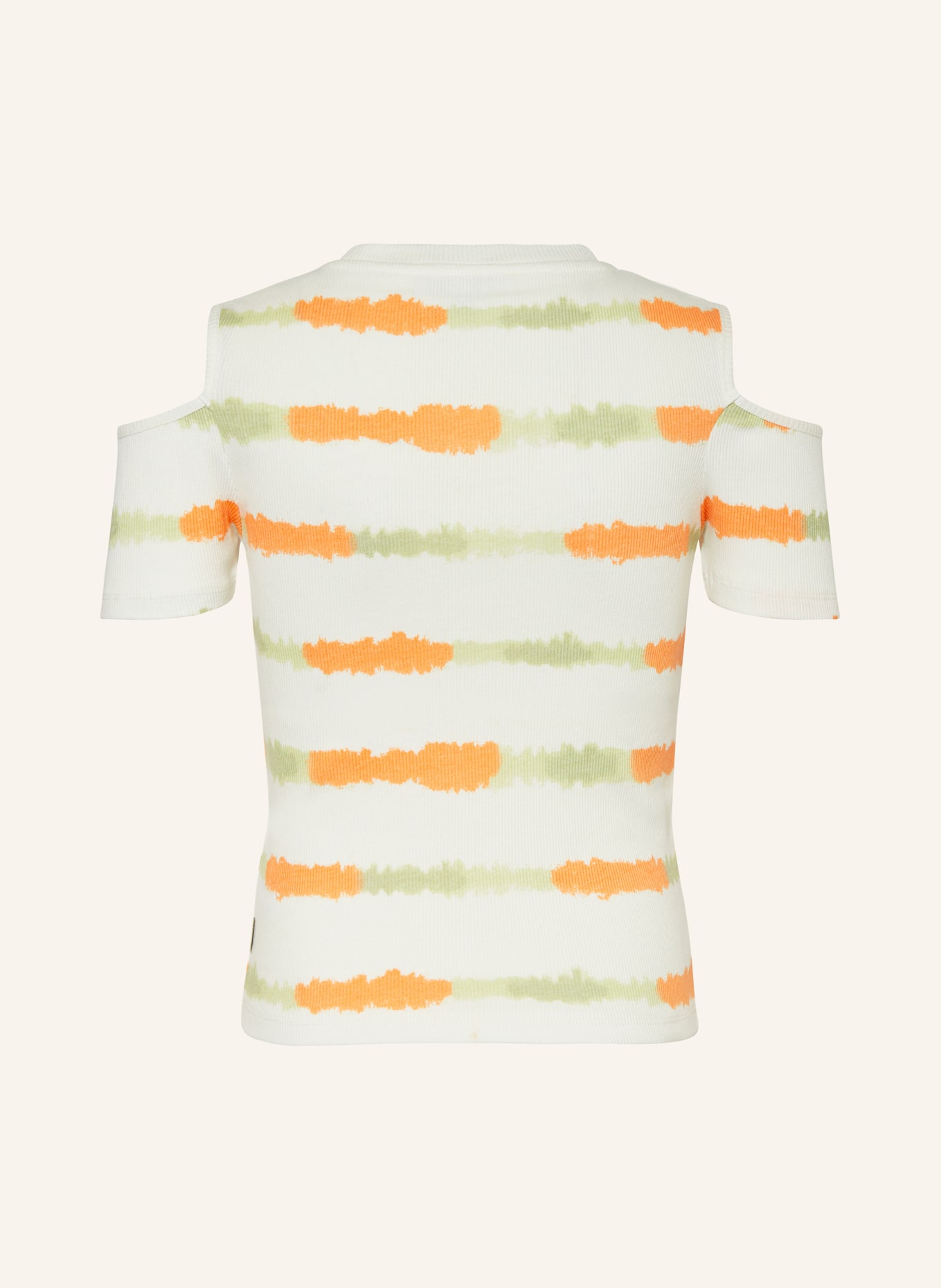 GARCIA Koszulka z odkrytymi ramionami, Kolor: BIAŁY/ POMARAŃCZOWY/ JASNOZIELONY (Obrazek 2)