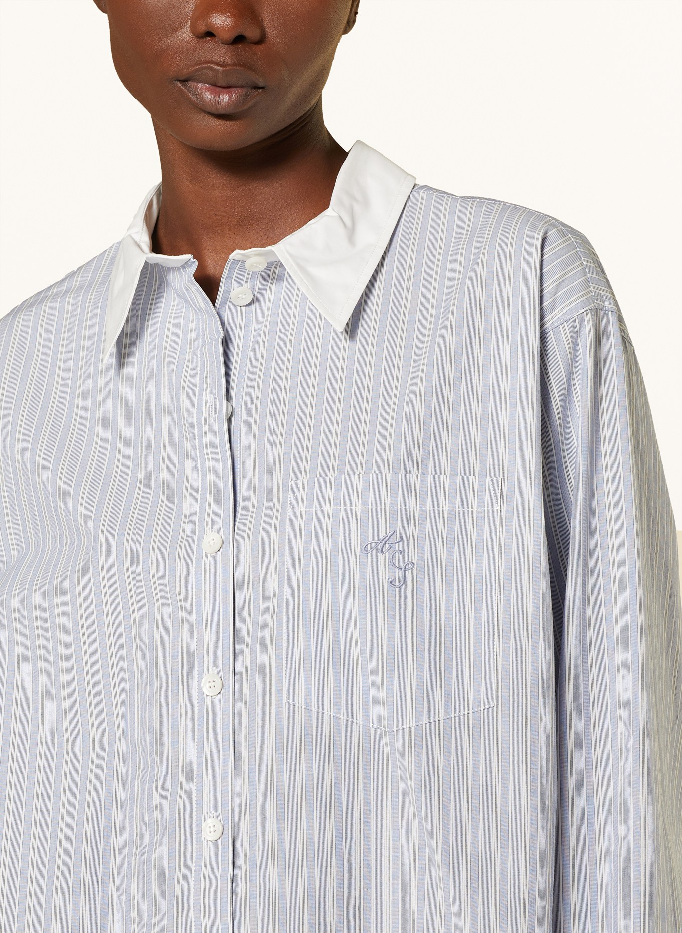 Acne Studios Shirt blouse, Color: BLUE/ WHITE/ GREEN (Image 4)