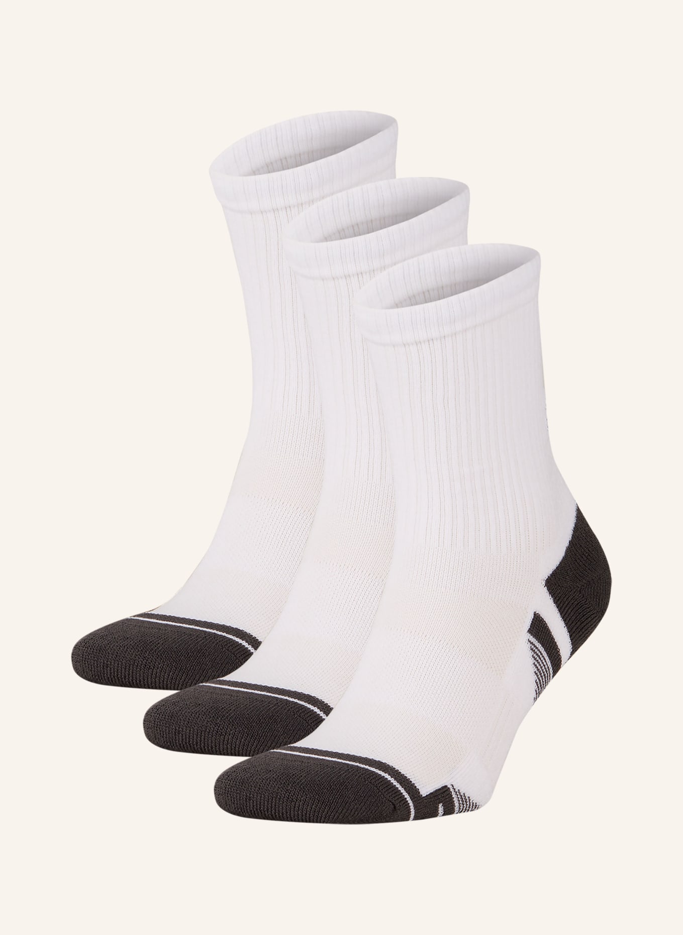 UNDER ARMOUR Sportovní ponožky PERFORMANCE TECH, 3 páry v balení, Barva: 100 WHITE (Obrázek 1)