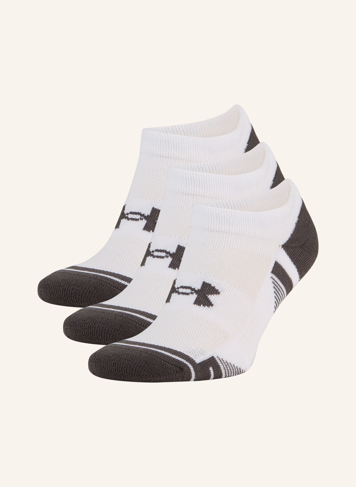 UNDER ARMOUR 3er-Pack Sneakersocken UA PERFORMANCE TECH, Farbe: 100 WHITE (Bild 1)