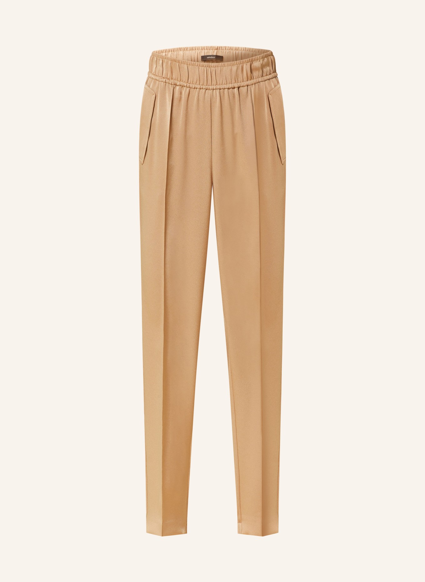 windsor. Satin trousers, Color: BROWN (Image 1)