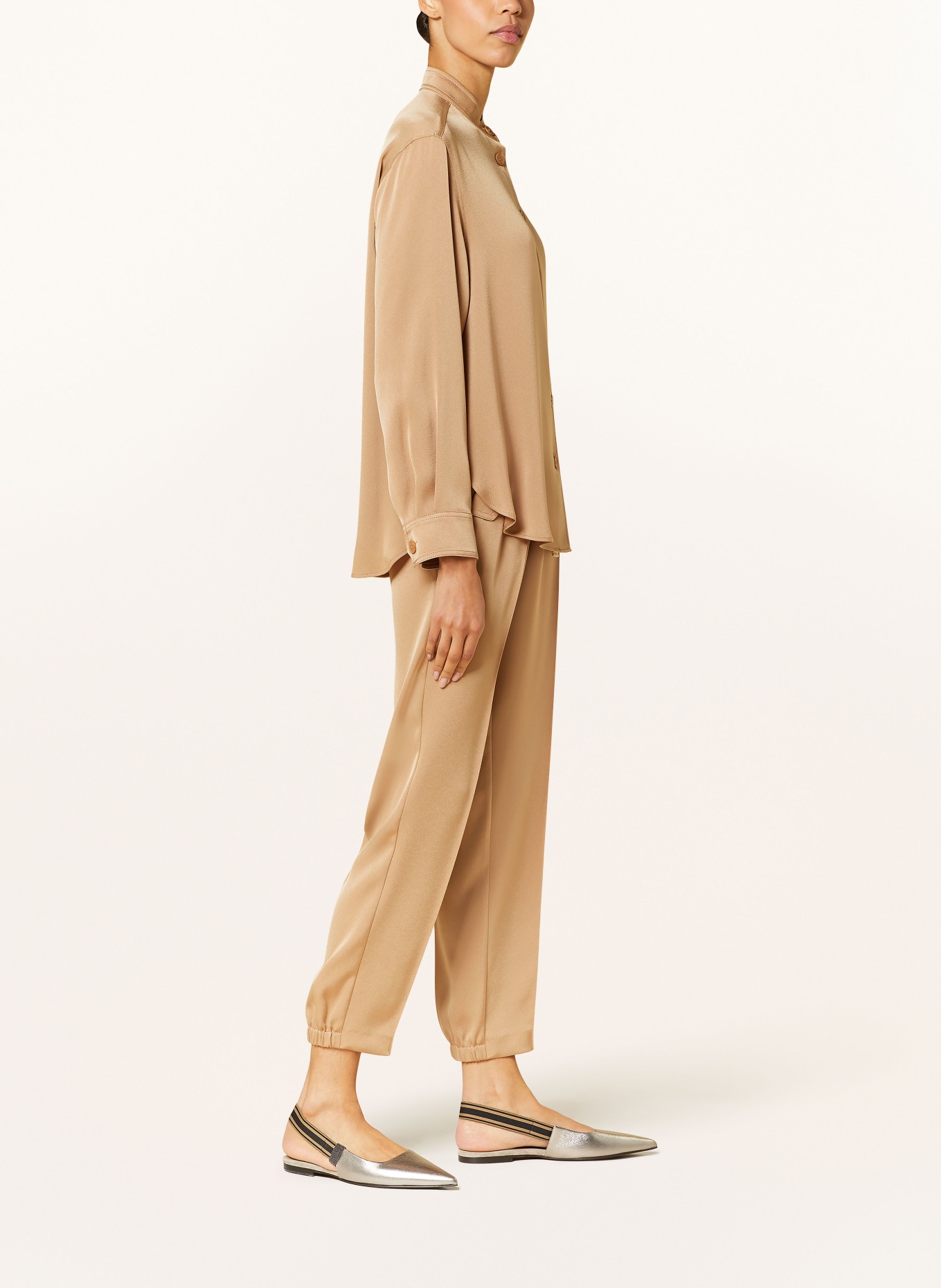 windsor. Satin trousers, Color: BROWN (Image 4)