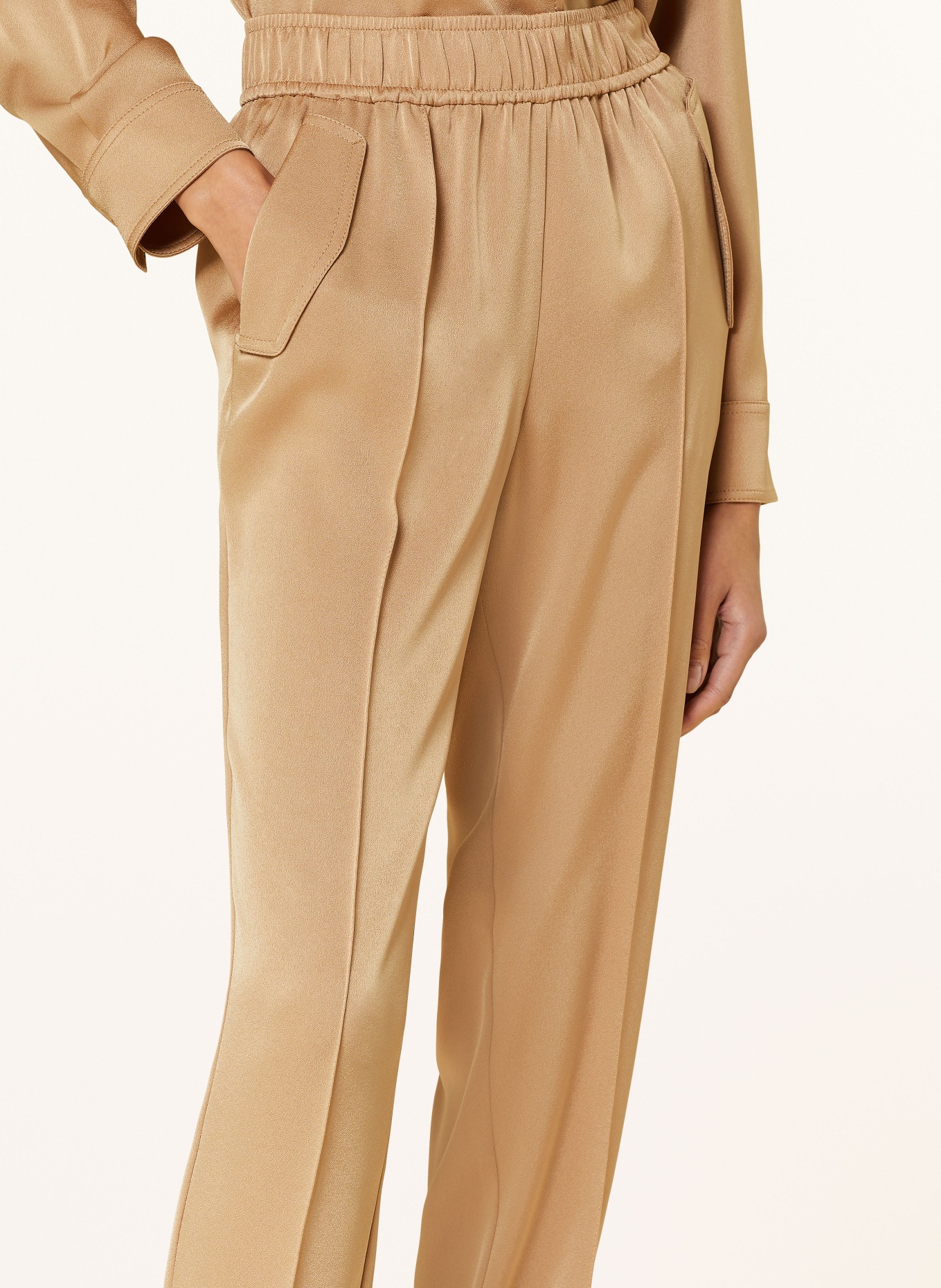 windsor. Satin trousers, Color: BROWN (Image 5)