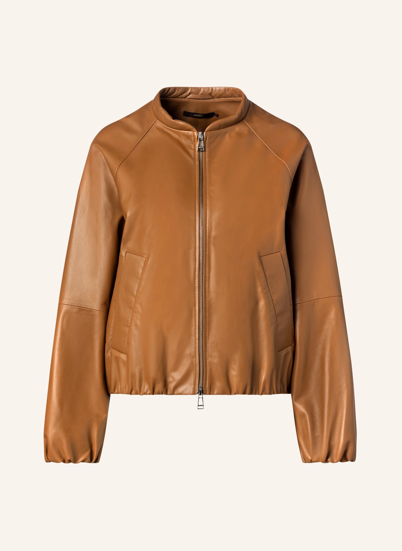 windsor. Leather bomber jacket, Color: BROWN (Image 1)