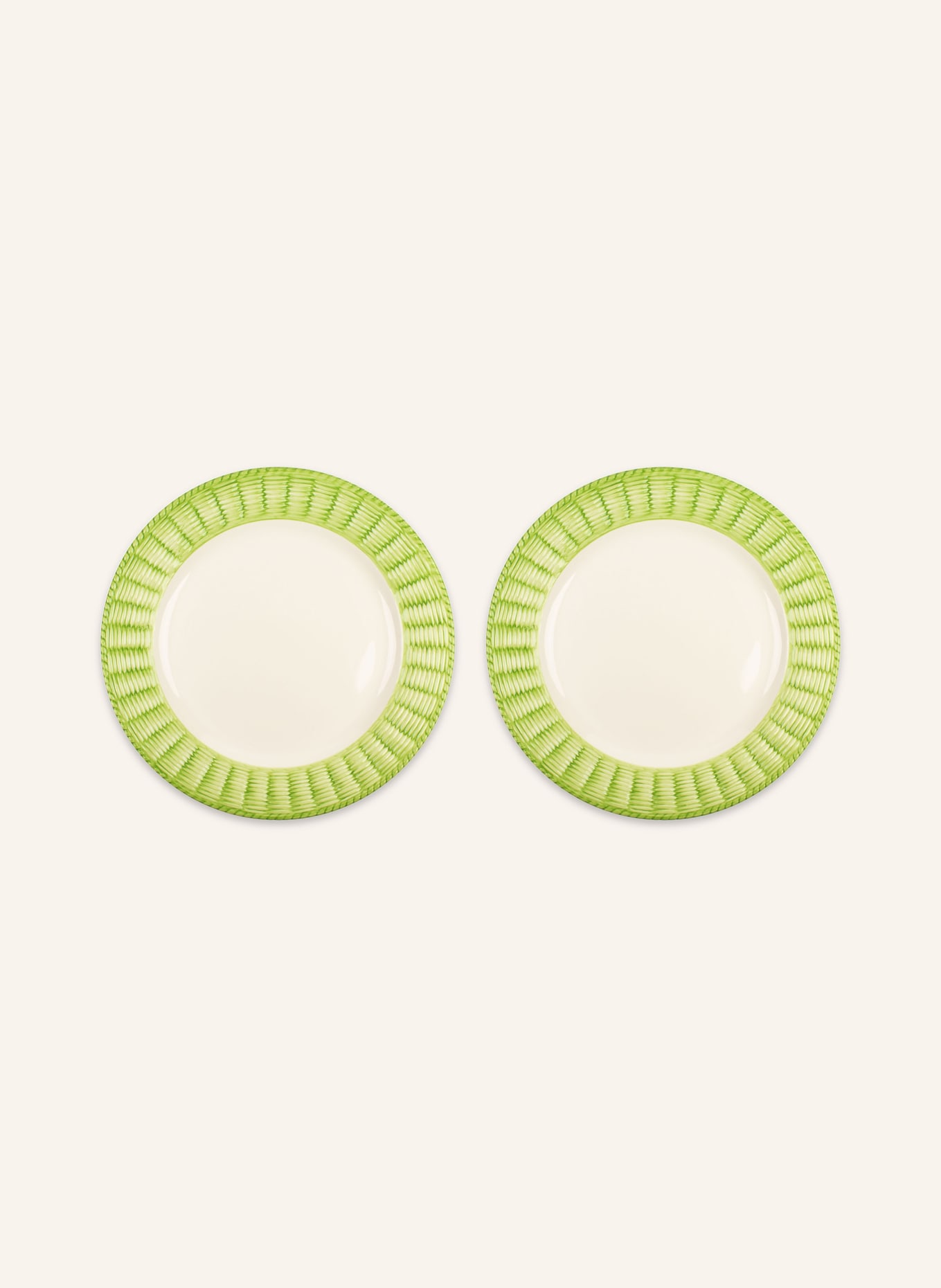 STORIES OF ITALY Set of 2 dinner plates WILLOW, Color: LIGHT GREEN (Image 1)