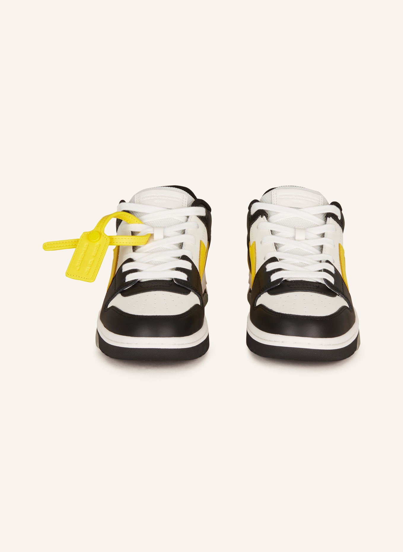 Off-White Sneakersy na platformie OUT OF OFFICE, Kolor: CZARNY/ BIAŁY/ ŻÓŁTY (Obrazek 3)
