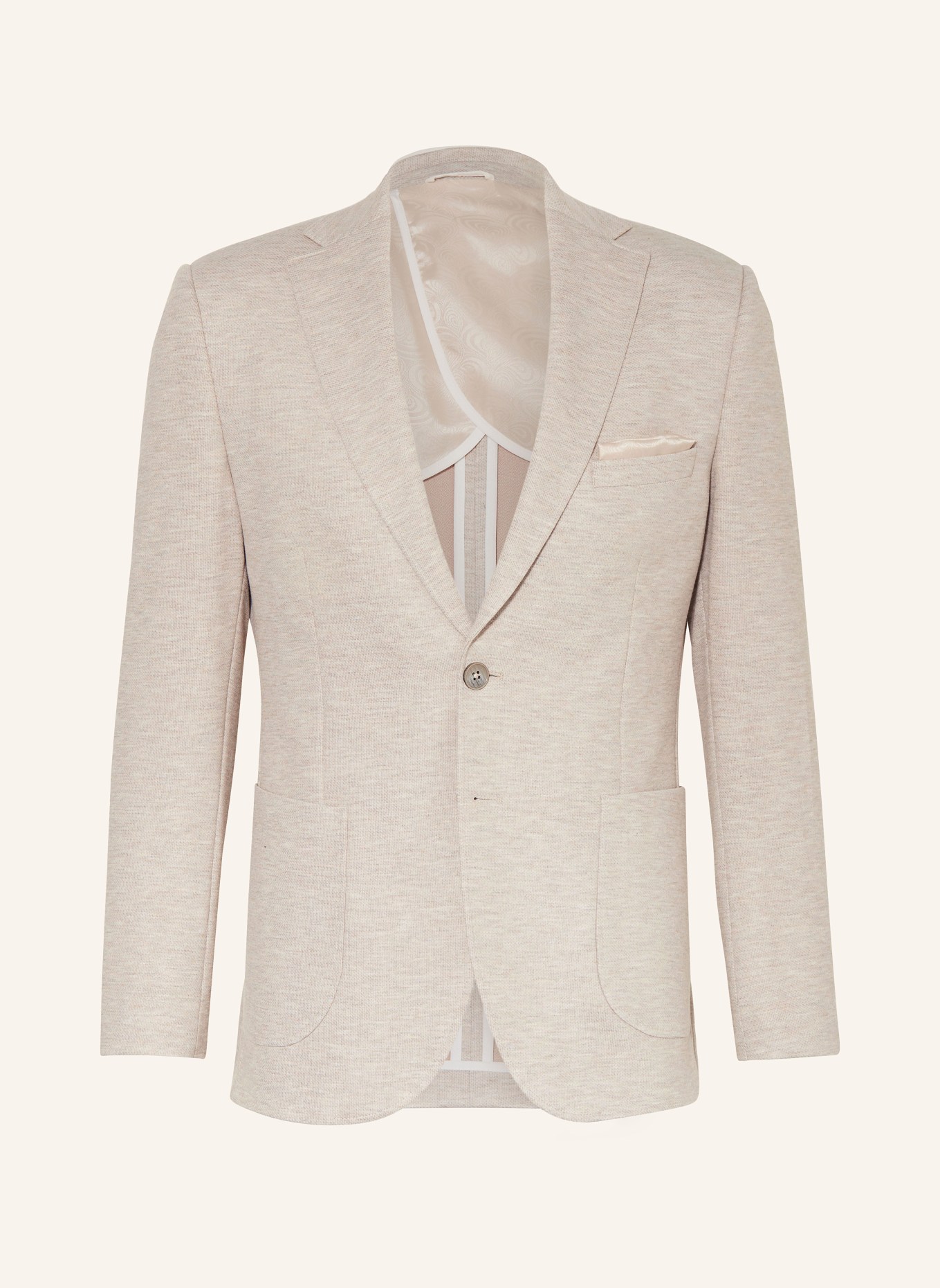 PAUL Suit jacket slim fit in jersey, Color: BEIGE (Image 1)