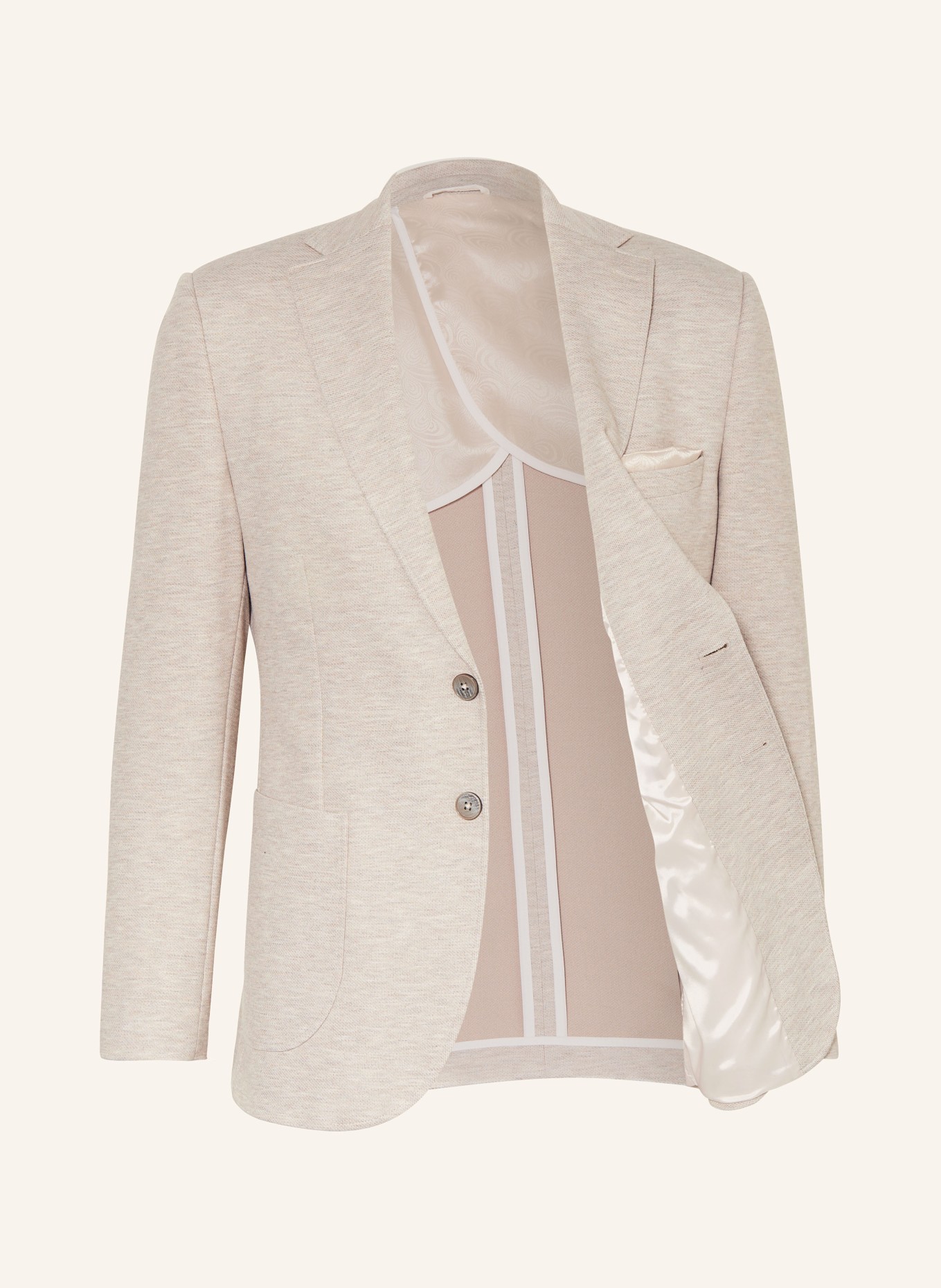 PAUL Suit jacket slim fit in jersey, Color: BEIGE (Image 4)