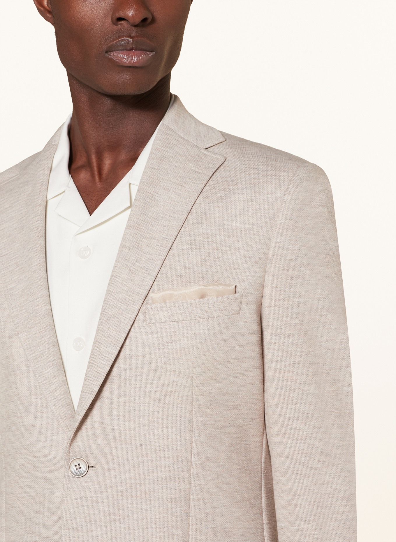 PAUL Suit jacket slim fit in jersey, Color: BEIGE (Image 5)