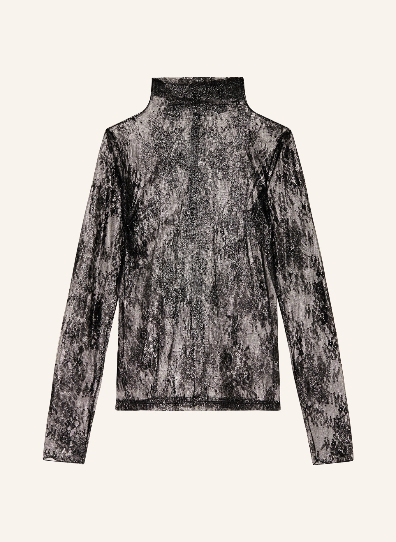PINKO Shirt blouse made of lace, Color: BLACK/ SILVER (Image 1)