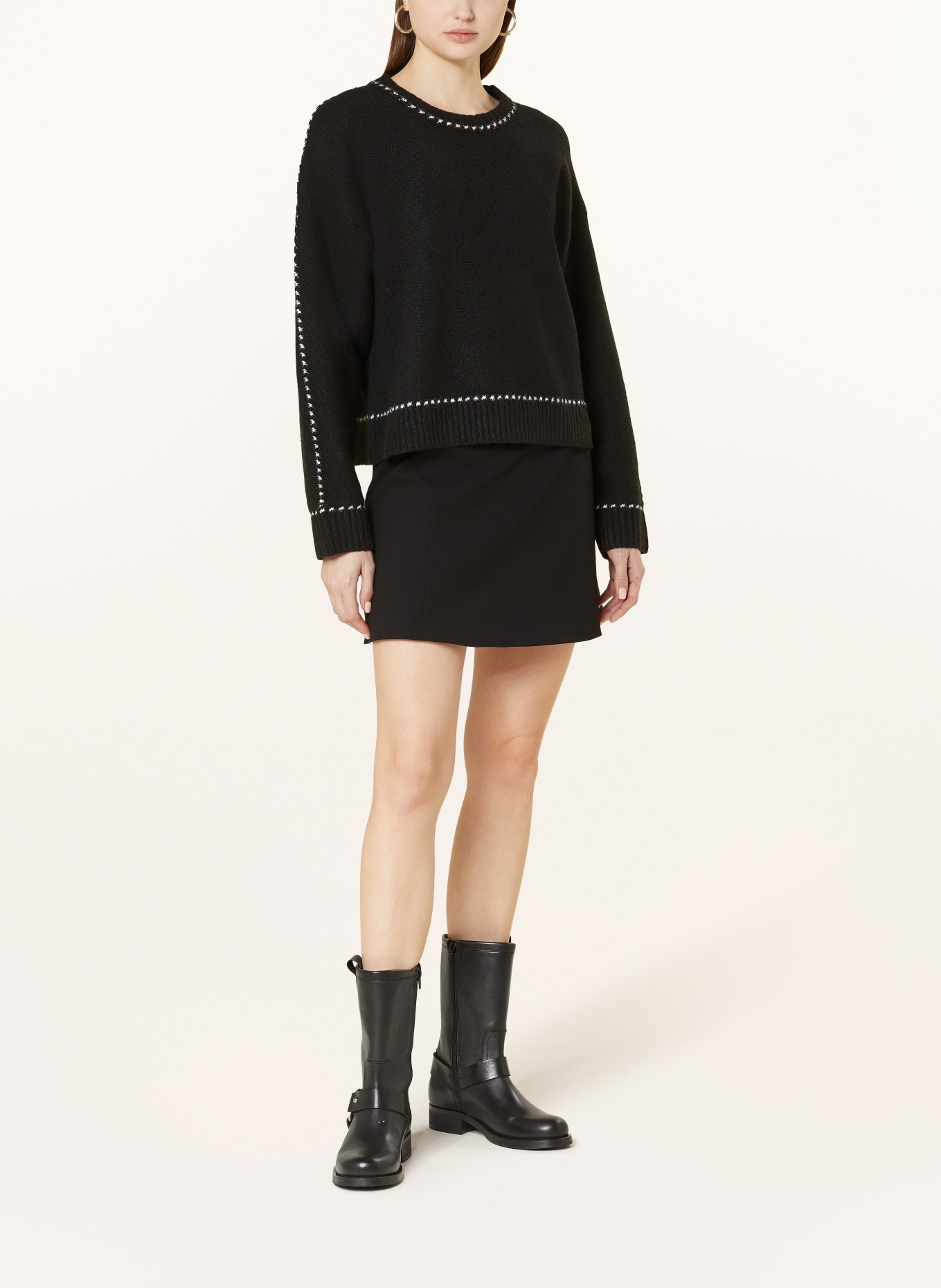 NEO NOIR Sweater DETRI, Color: BLACK/ WHITE (Image 2)