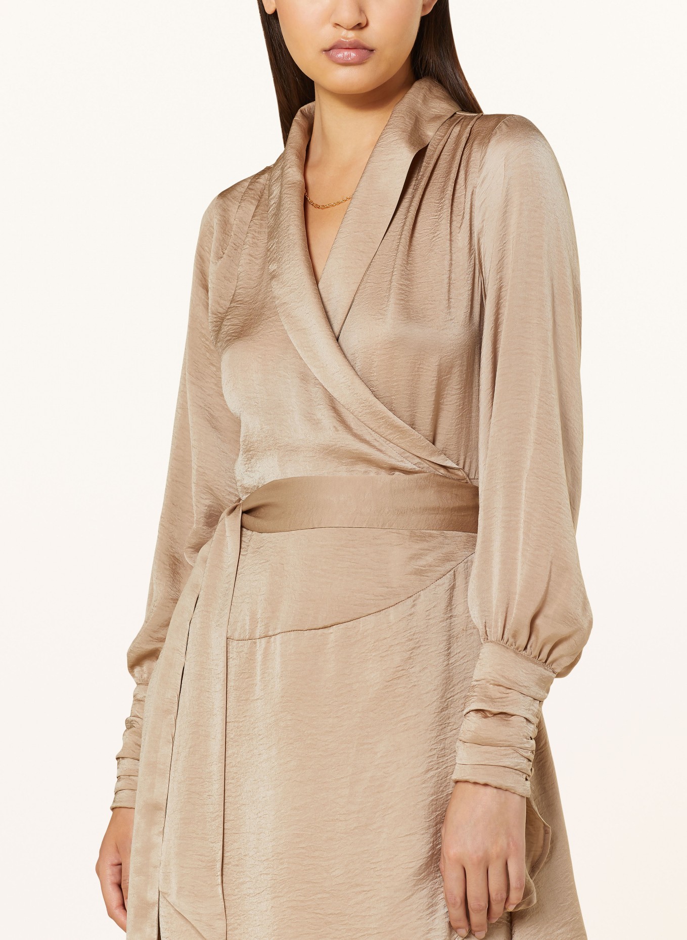 NEO NOIR Wrap dress TANSY, Color: BEIGE (Image 4)