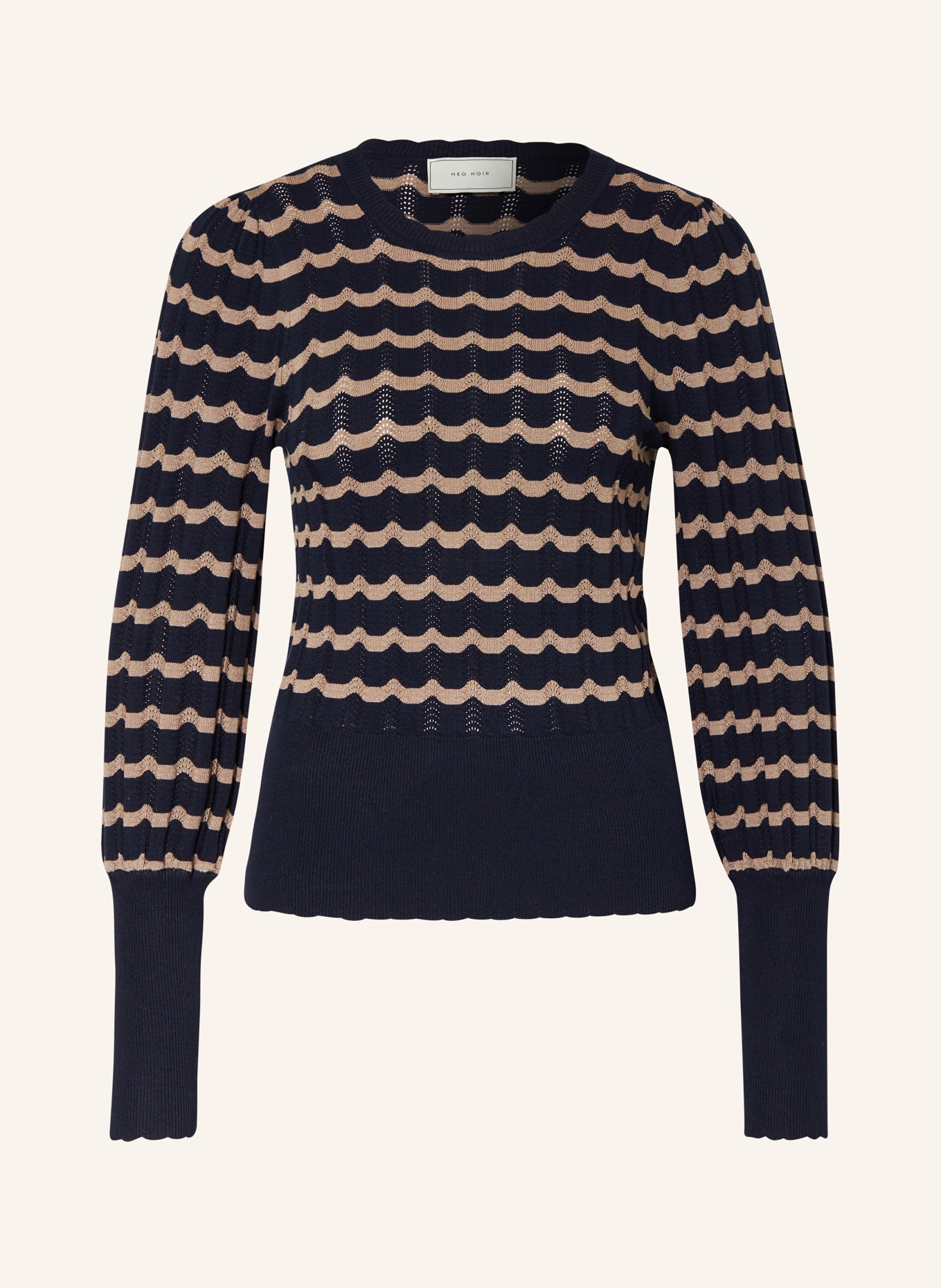 NEO NOIR Sweater DARY, Color: DARK BLUE/ LIGHT BROWN (Image 1)
