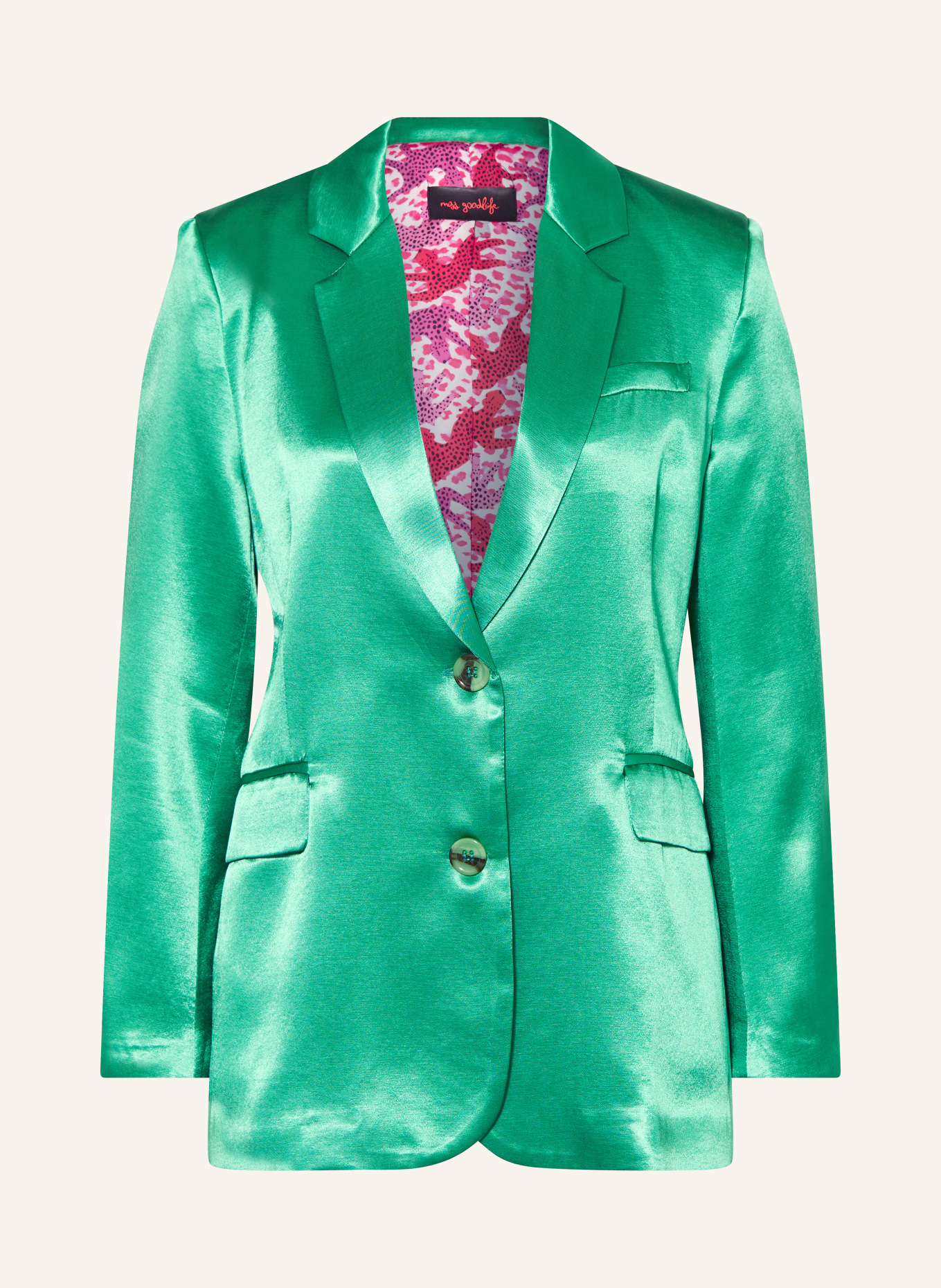 miss goodlife Satin blazer, Color: GREEN (Image 1)