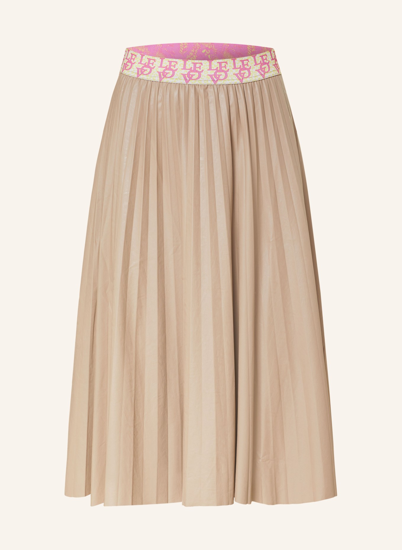 miss goodlife Pleated skirt in leather look, Color: LIGHT BROWN (Image 1)