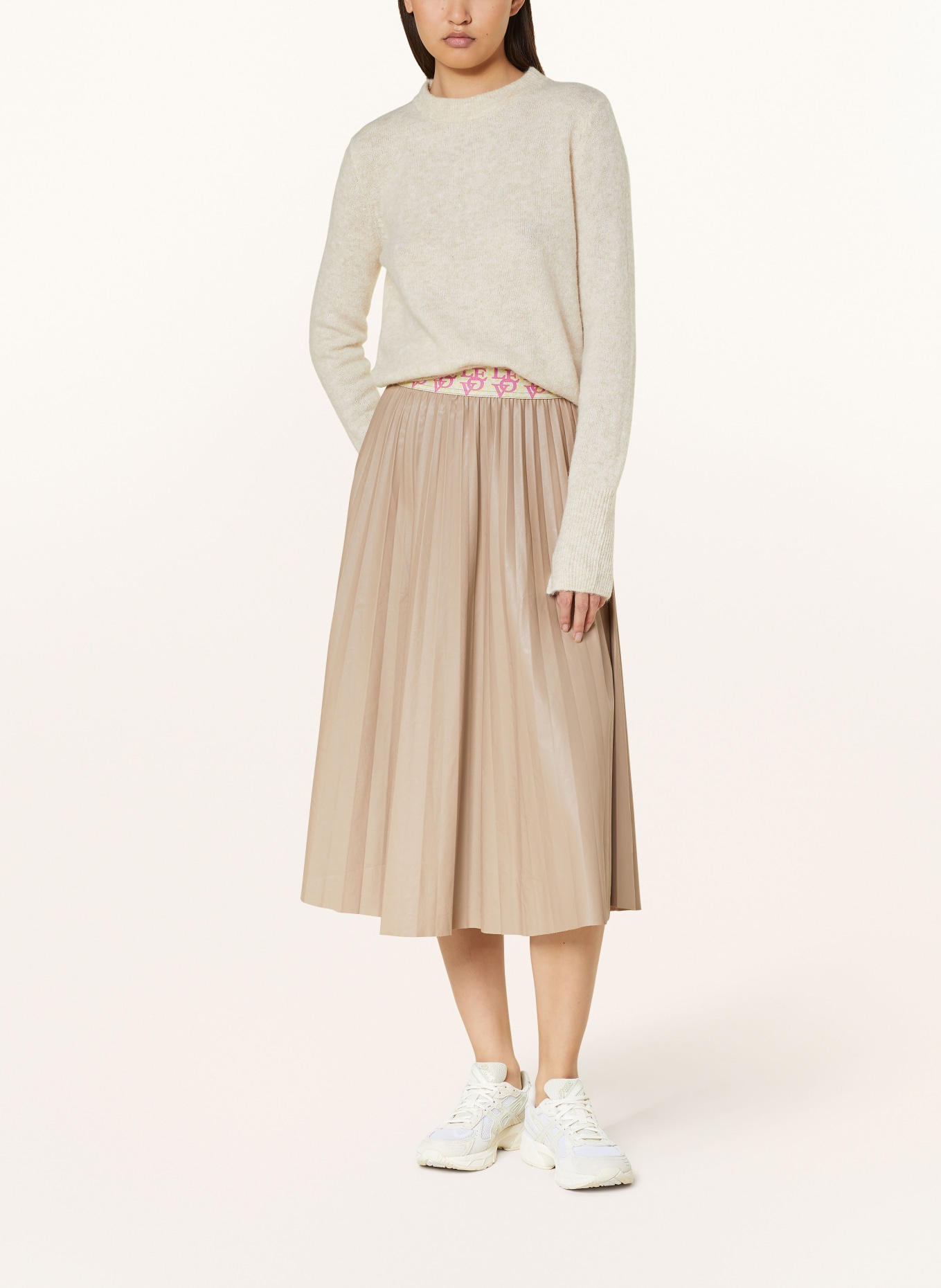 miss goodlife Pleated skirt in leather look, Color: LIGHT BROWN (Image 2)