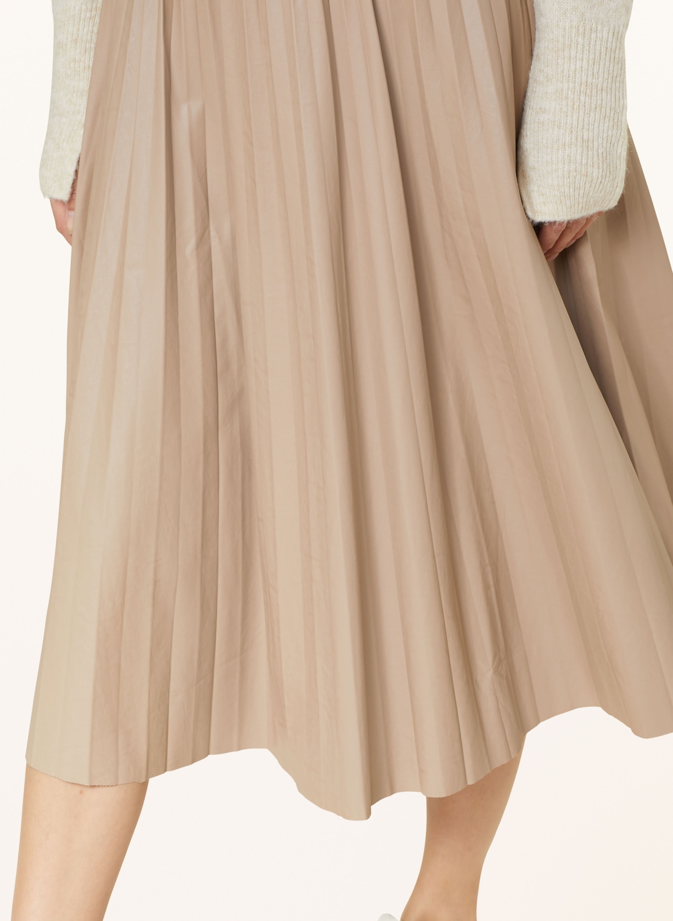 miss goodlife Pleated skirt in leather look, Color: LIGHT BROWN (Image 5)