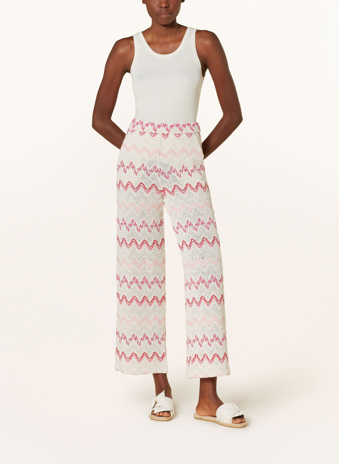 MAC Knit culottes PALAZZO, Color: CREAM/ PINK/ RED (Image 2)