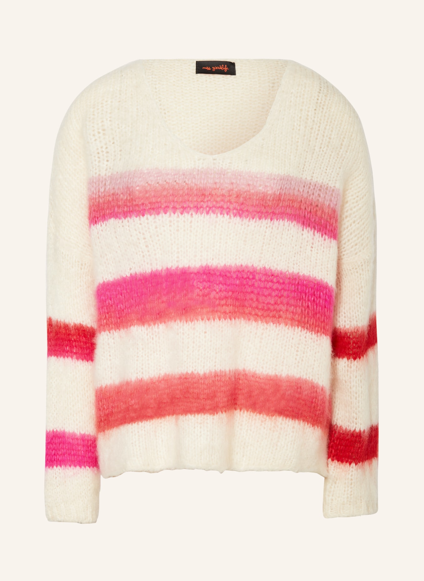 miss goodlife Sweater with mohair, Color: CREAM/ ROSE/ LIGHT ORANGE (Image 1)
