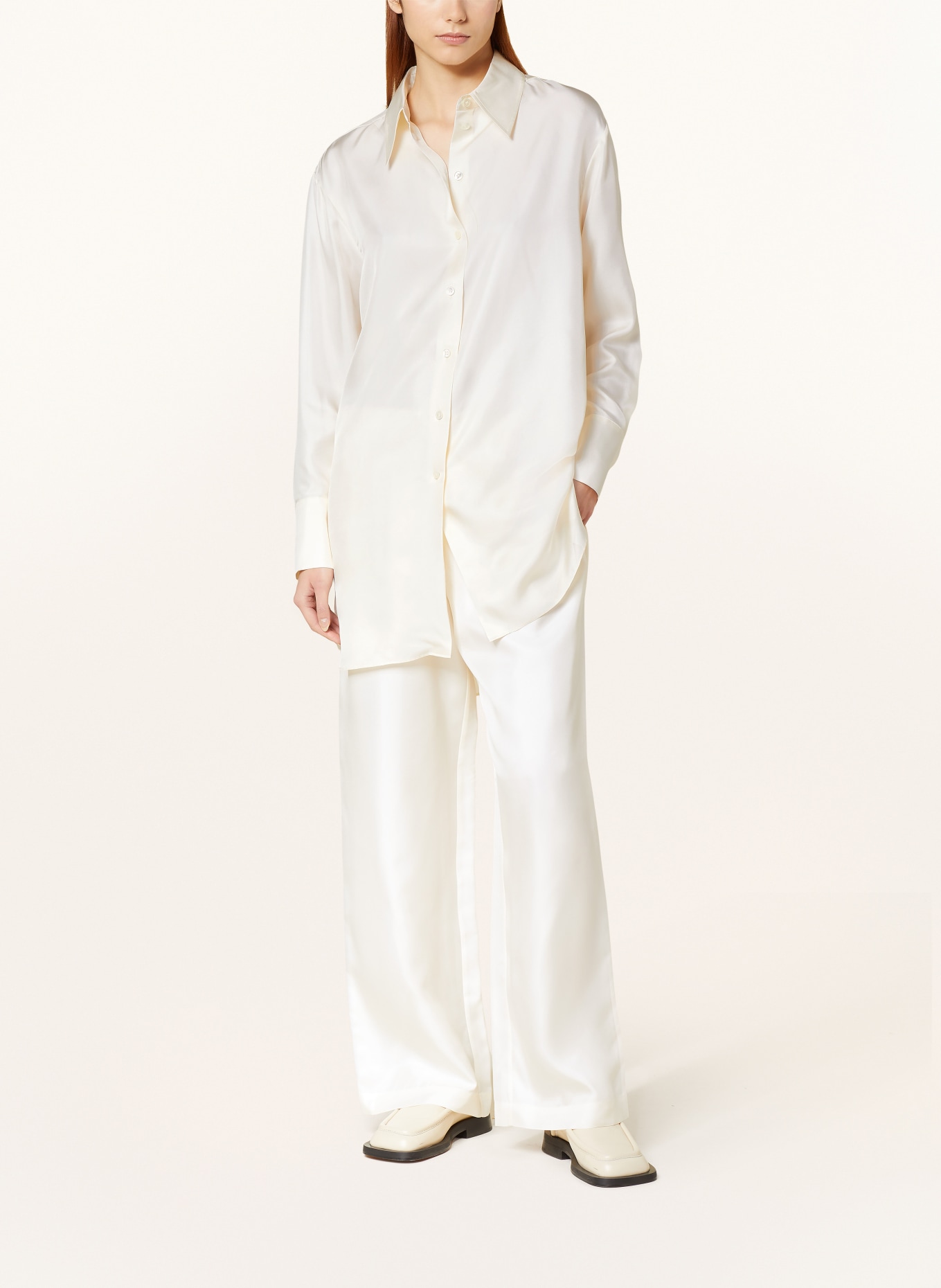 RÓHE Oversized shirt blouse in silk, Color: CREAM (Image 2)